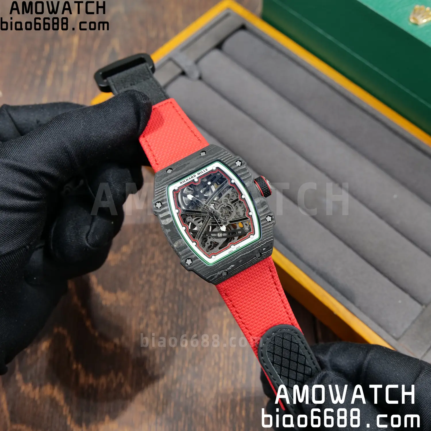 RICHARD MILLE 1:1 RM67-02 Black NTPT RICH Factory Pro 1:1 Italy Skeleton Dial White Nylon Strap CRMA7 Super Clone V2 80 46e09614079163a AMO Watch