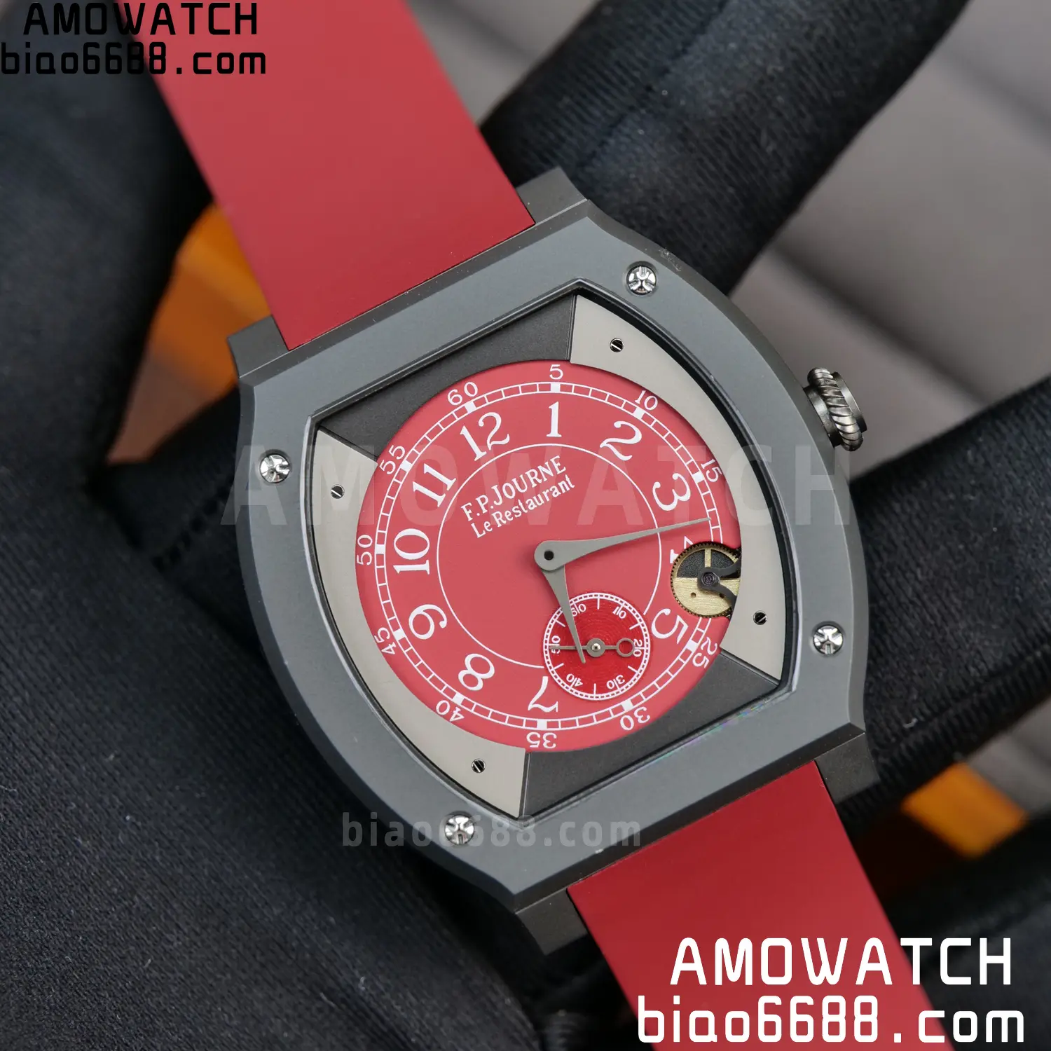 FPJ F.P.Journe Elegante PVD FJ Factory Best Edition Red Dial on RedRubber Strap Quartz V2 110 47a2bae1c4a4a04 AMO Watch