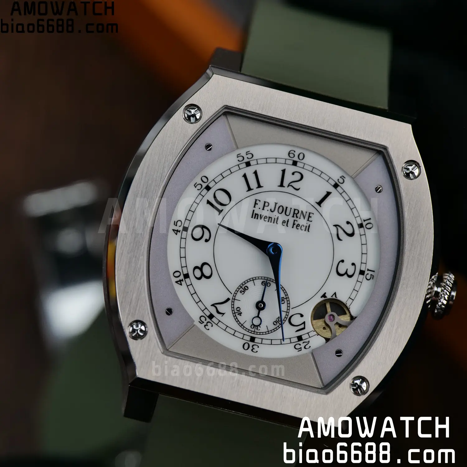 FPJ F.P.Journe Elegante FJ Factory Best Edition White Dial on Green Rubber Strap Quartz V2 105 48df975e6c611e1 AMO Watch