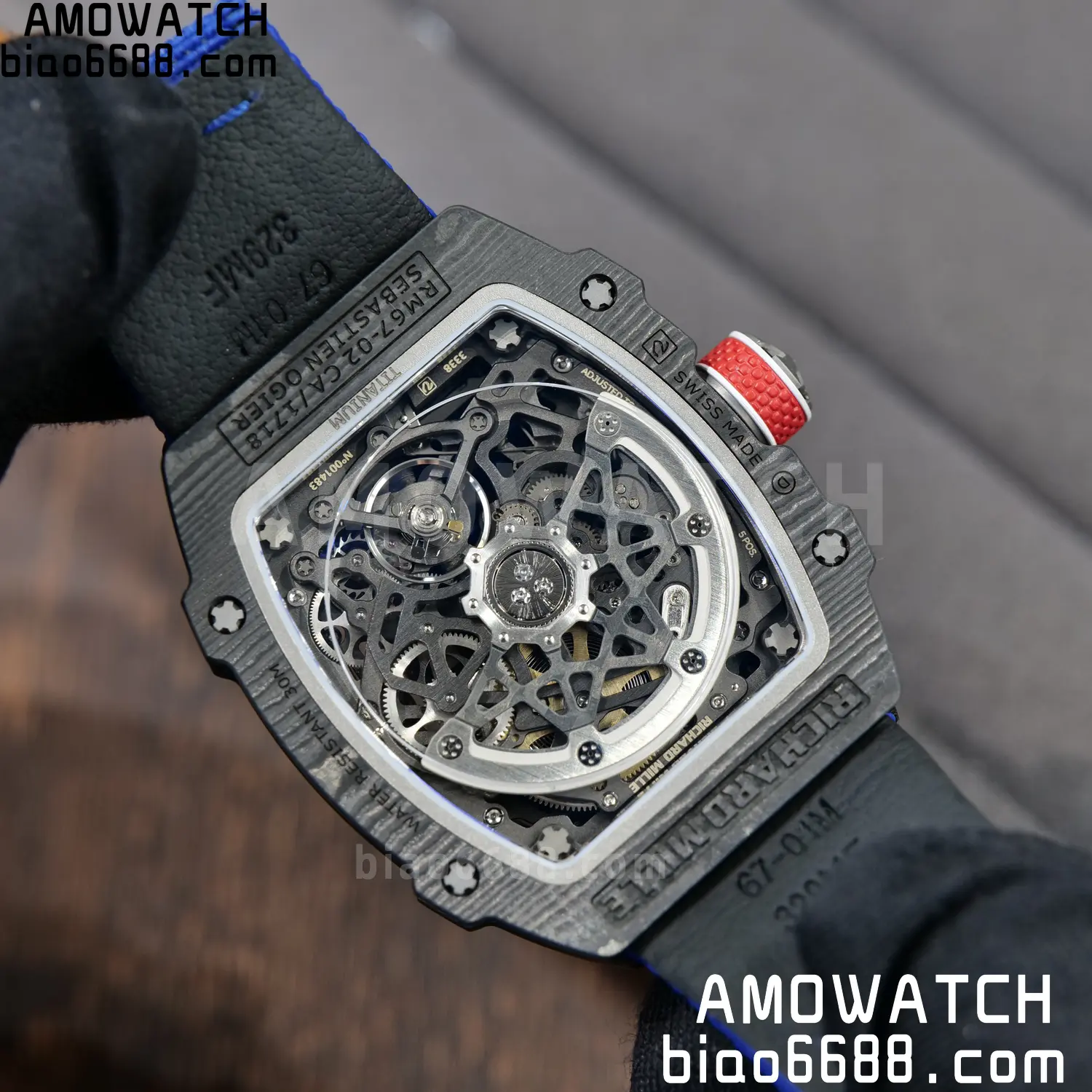 RICHARD MILLE RM67-02 Black NTPT RICH Factory PRO 1:1 France Blue/Red/White Skeleton Dial CRMA7 Super Clone V2 101 490c9c94bbf5bbb 阿默表行AmoWatch