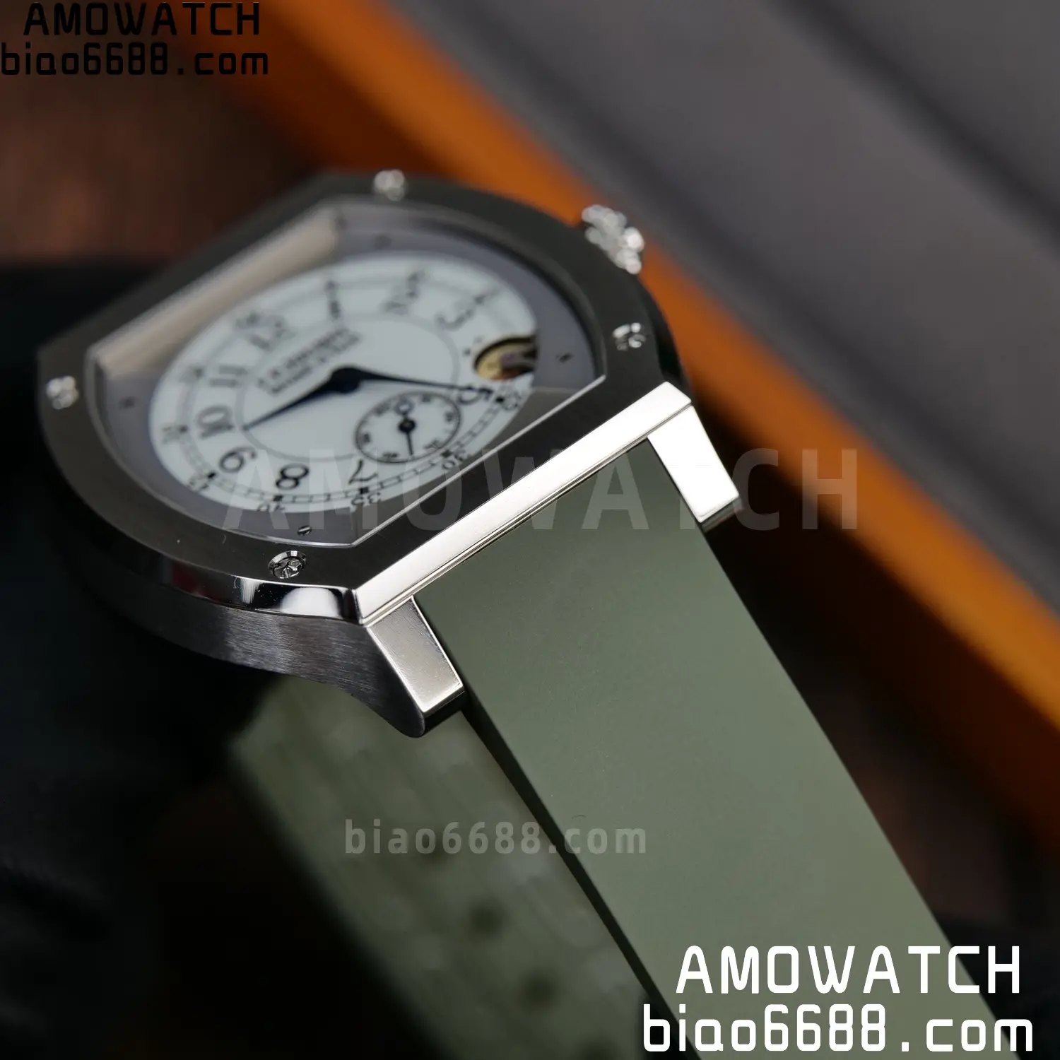 FPJ F.P.Journe Elegante FJ Factory Best Edition White Dial on Green Rubber Strap Quartz V2 91 49286ab32ac5536 AMO Watch