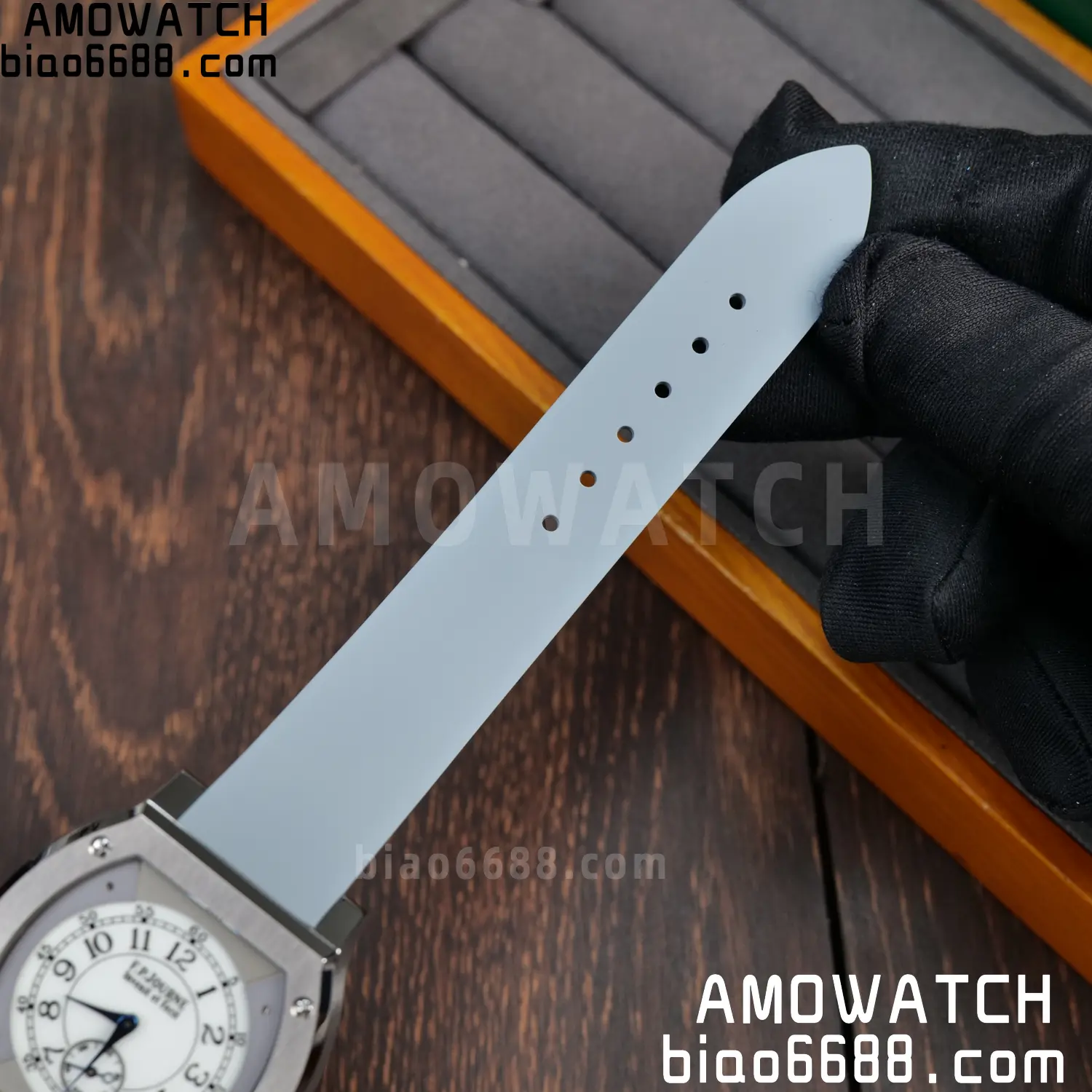 FPJ F.P.Journe Elegante FJ Factory Best Edition White Dial on Gray Rubber Strap Quartz V2 86 4b11cb7e1529a0e AMO Watch