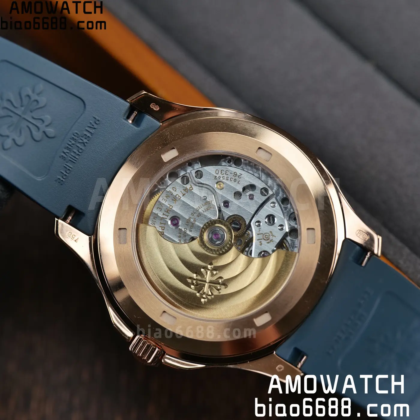 Patek Philippe Aquanaut 5261R RG APW Factory 1:1 Best Edition Dial on Blue Rubber Strap V2 104 4b9fd21c77ba346 AMO Watch