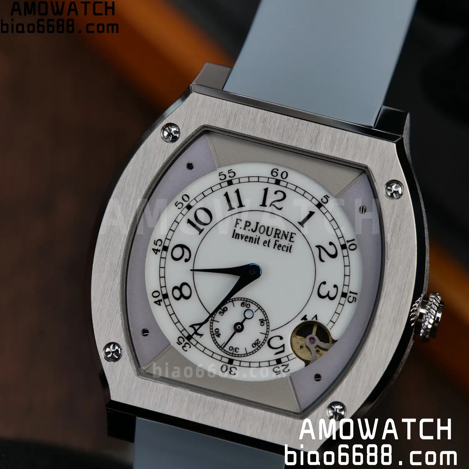 FPJ F.P.Journe Elegante FJ Factory Best Edition White Dial on Gray Rubber Strap Quartz V2 116 4bf8383eb866e49 AMO Watch