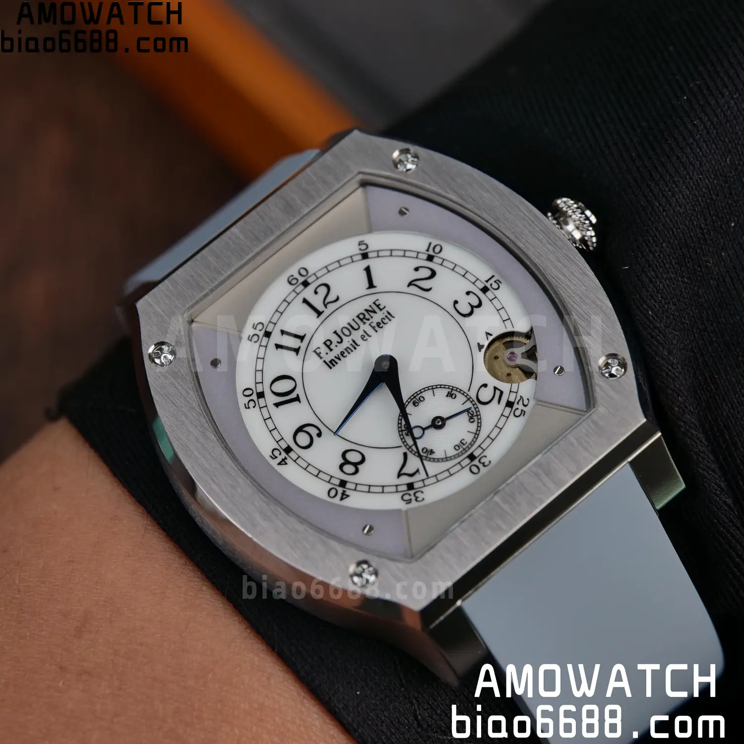 FPJ F.P.Journe Elegante FJ Factory Best Edition White Dial on Gray Rubber Strap Quartz V2 113 4cecc02b0be67d9 AMO Watch