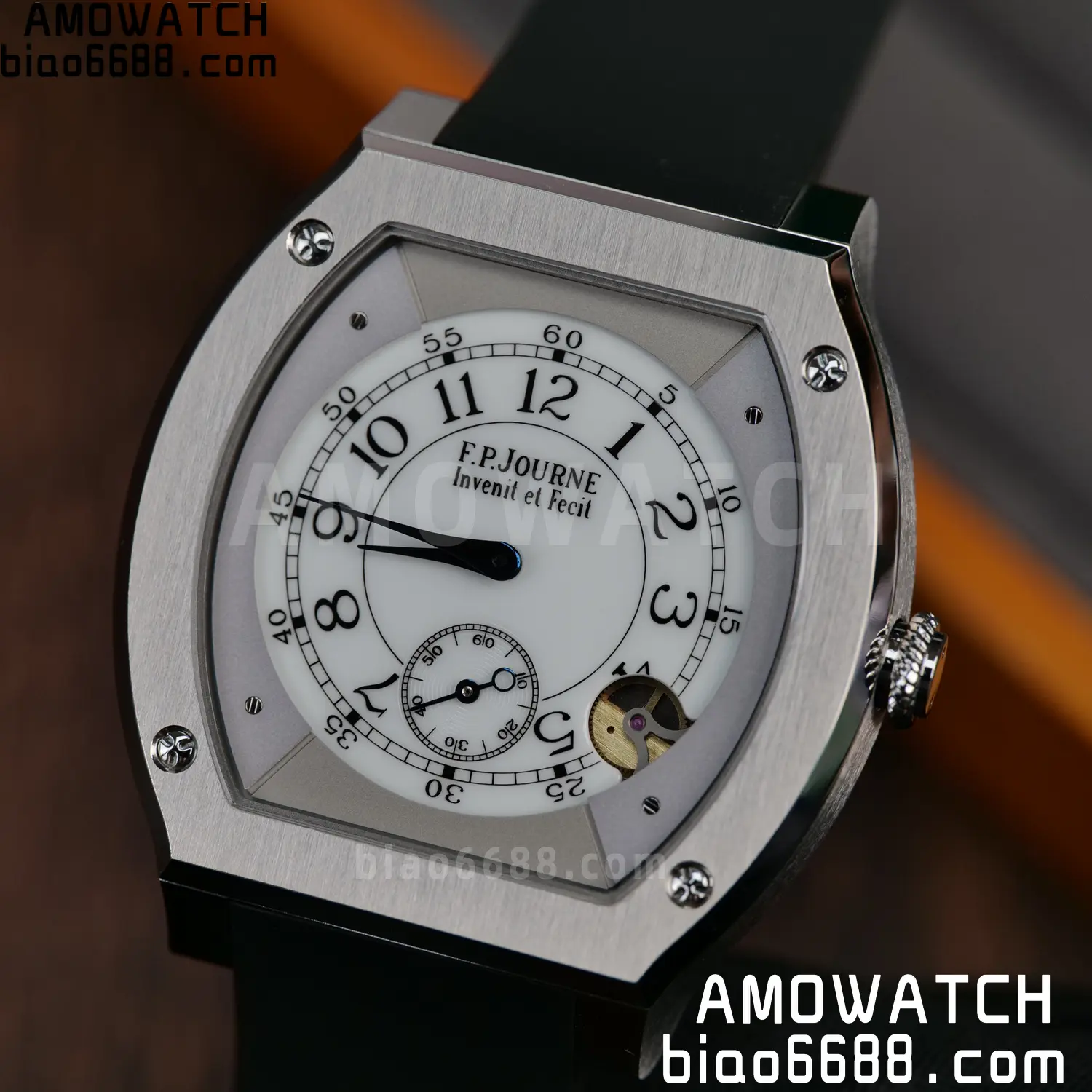 FPJ F.P.Journe Elegante FJ Factory Best Edition White Dial on Black Rubber Strap Quartz V2 105 4e1dffd5b9901ff AMO Watch