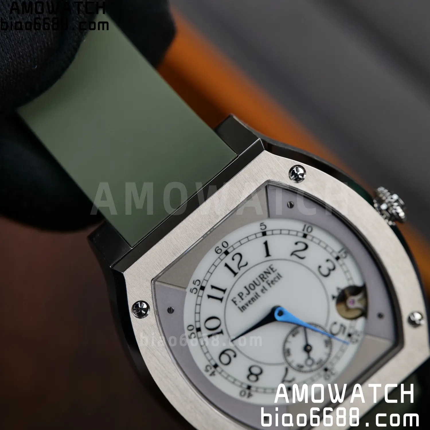 FPJ F.P.Journe Elegante FJ Factory Best Edition White Dial on Green Rubber Strap Quartz V2 97 4e8071ca28a78b1 AMO Watch