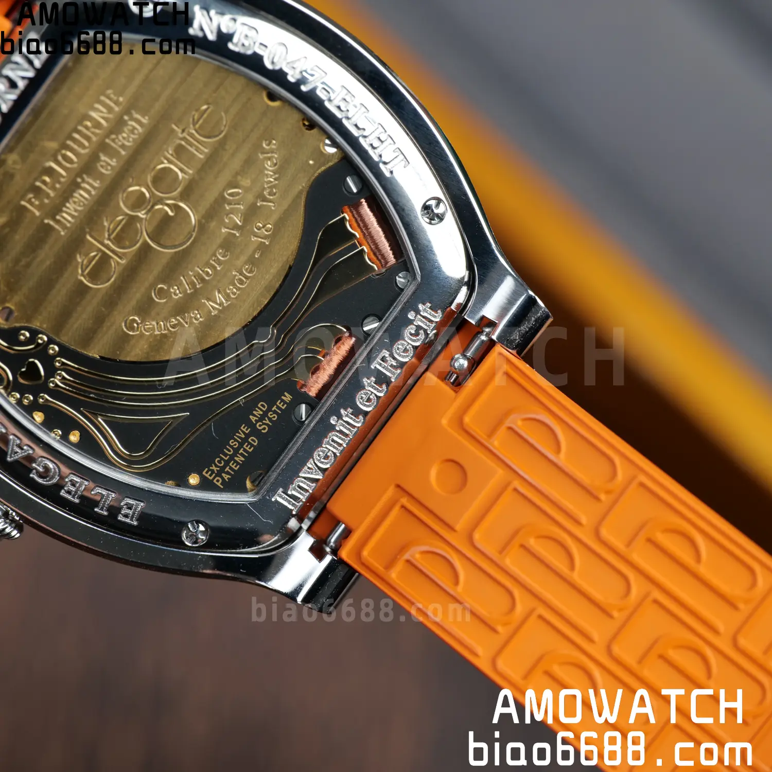 FPJ F.P.Journe Elegante FJ Factory Best Edition White Dial on Orange Rubber Strap Quartz V2 111 4ec7fee29d4d431 AMO Watch