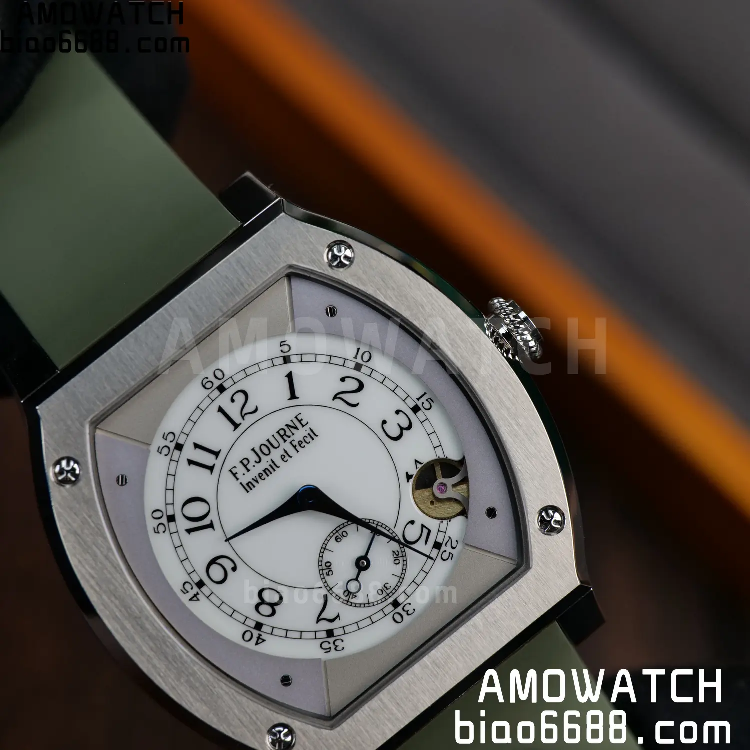 FPJ F.P.Journe Elegante FJ Factory Best Edition White Dial on Green Rubber Strap Quartz V2 98 4f676514f8dc421 AMO Watch