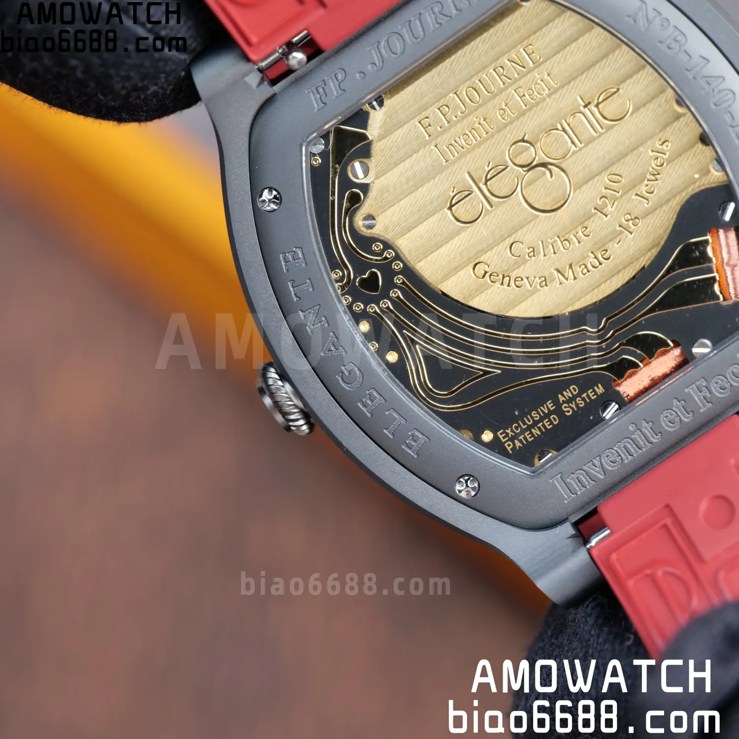 FPJ F.P.Journe Elegante PVD FJ Factory Best Edition Red Dial on RedRubber Strap Quartz V2 119 5144b772451074d AMO Watch