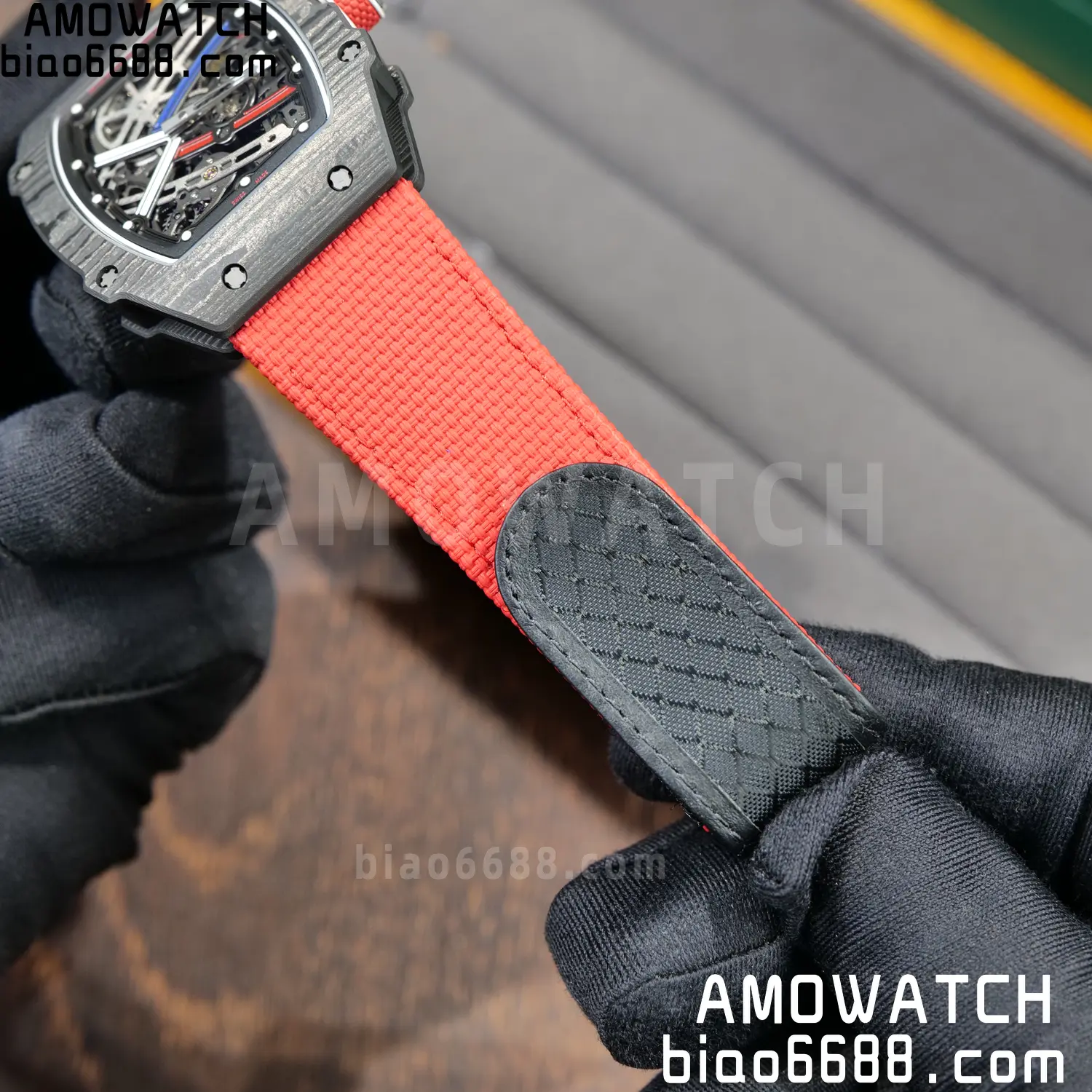 RICHARD MILLE RM67-02 Black NTPT RICH Factory 1:1 France Blue/Red/White Skeleton Dial CRMA7 Super Clone 78 53171de5a411fe3 AMO Watch