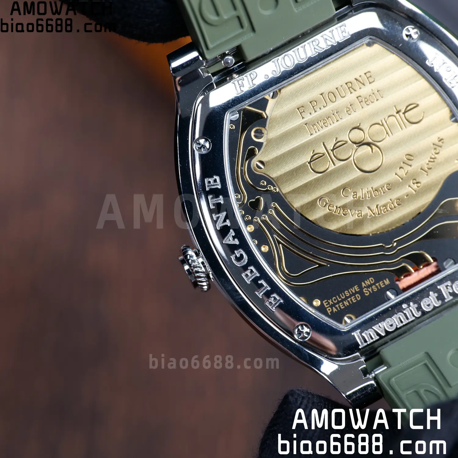 FPJ F.P.Journe Elegante FJ Factory Best Edition White Dial on Green Rubber Strap Quartz V2 111 5388628a28103b7 AMO Watch