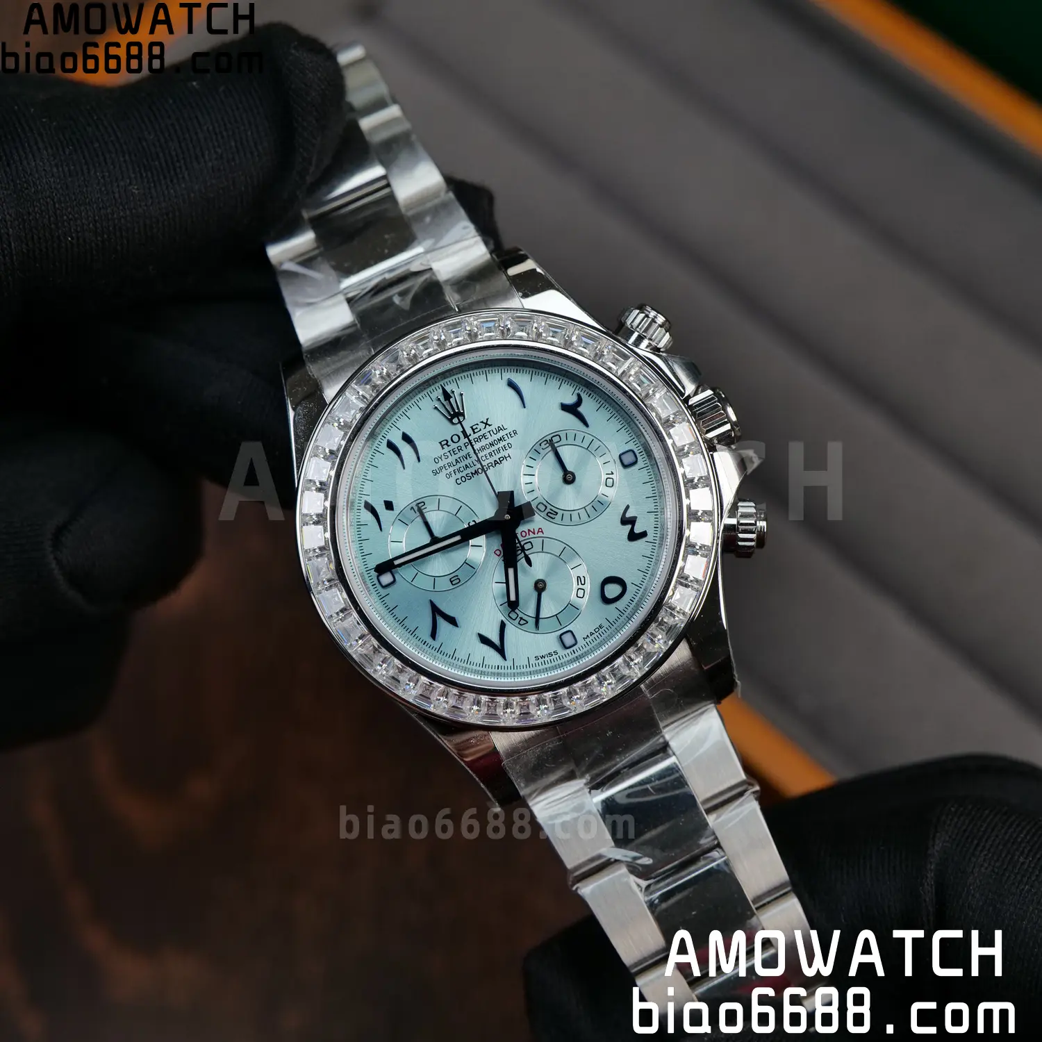 Rolex Daytona 116506 PPM Factory Best Edition Ice Blue Dial Crystal Markers on SS Bracelet 4130 76 54026ae63331dc3 AMO Watch