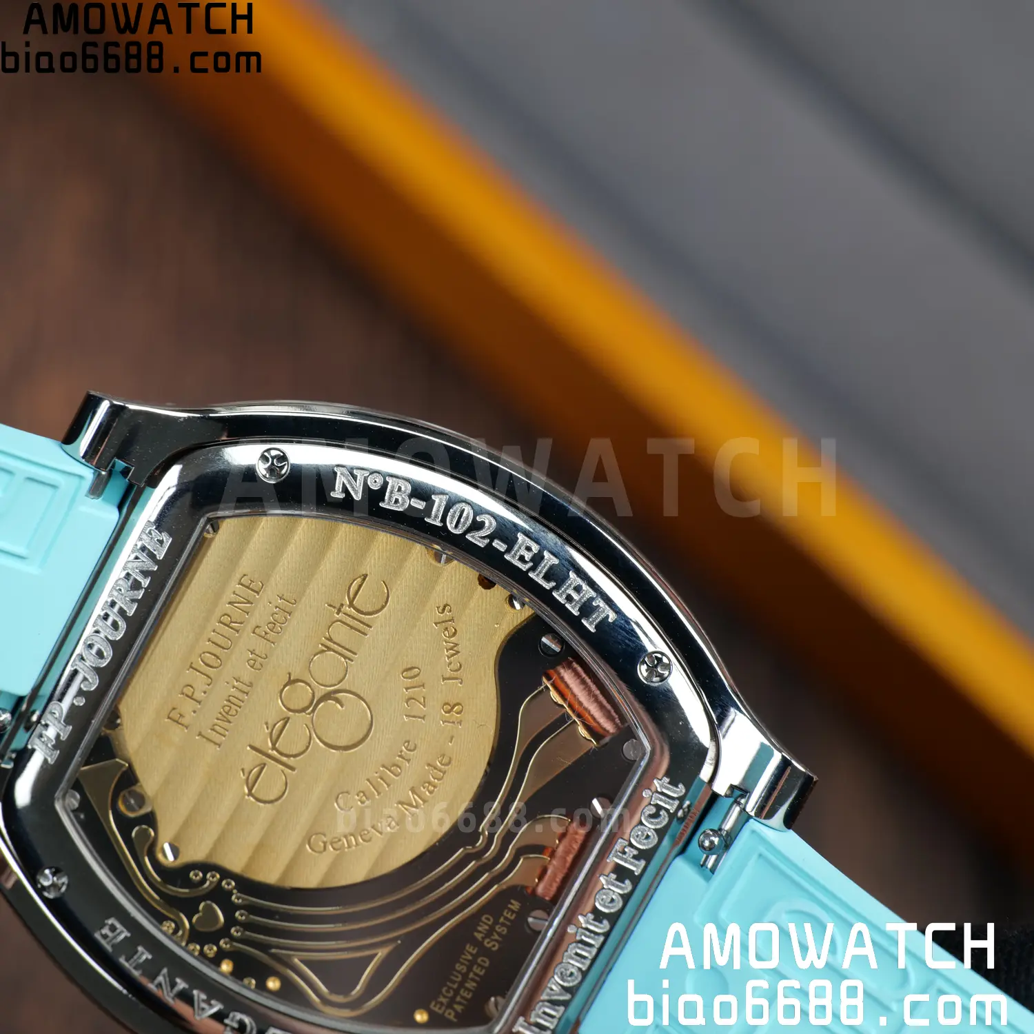 FPJ F.P.Journe Elegante FJ Factory Best Edition White Dial on Light Blue Rubber Strap Quartz V2 106 540a629def3faef AMO Watch