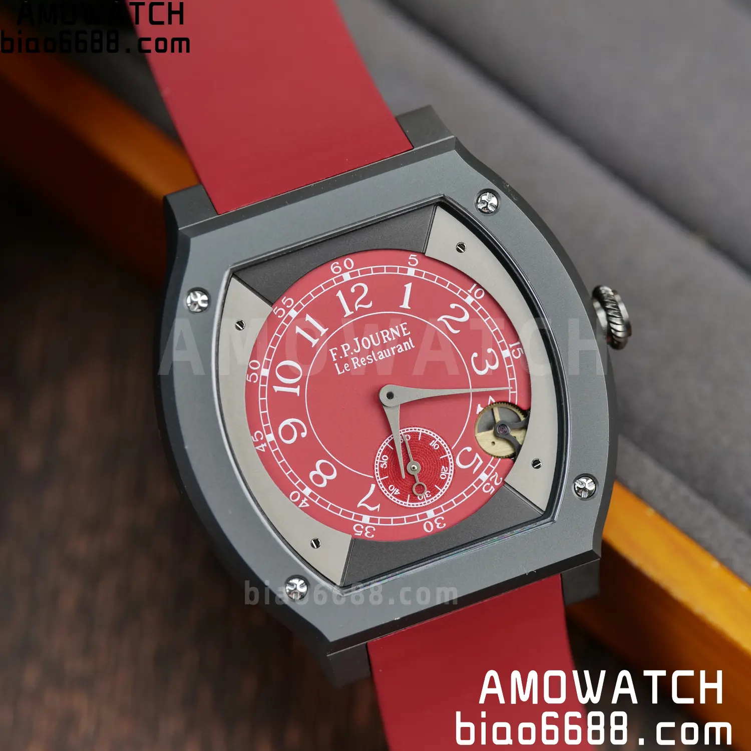 FPJ F.P.Journe Elegante PVD FJ Factory Best Edition Red Dial on RedRubber Strap Quartz V2 112 54100a63fba4a43 AMO Watch