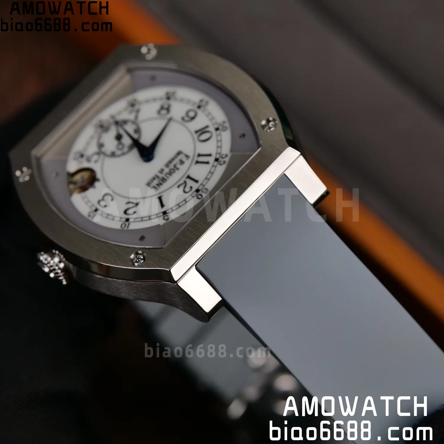 FPJ F.P.Journe Elegante FJ Factory Best Edition White Dial on Gray Rubber Strap Quartz V2 95 54f36a6c556cd19 AMO Watch