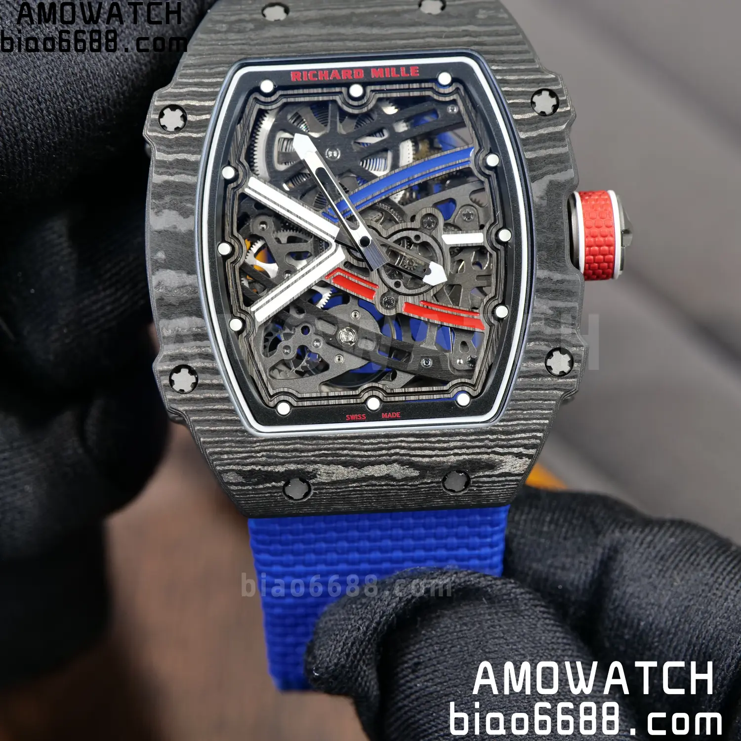 RICHARD MILLE RM67-02 Black NTPT RICH Factory PRO 1:1 France Blue/Red/White Skeleton Dial CRMA7 Super Clone V2 92 552bc016334aae3 阿默表行AmoWatch