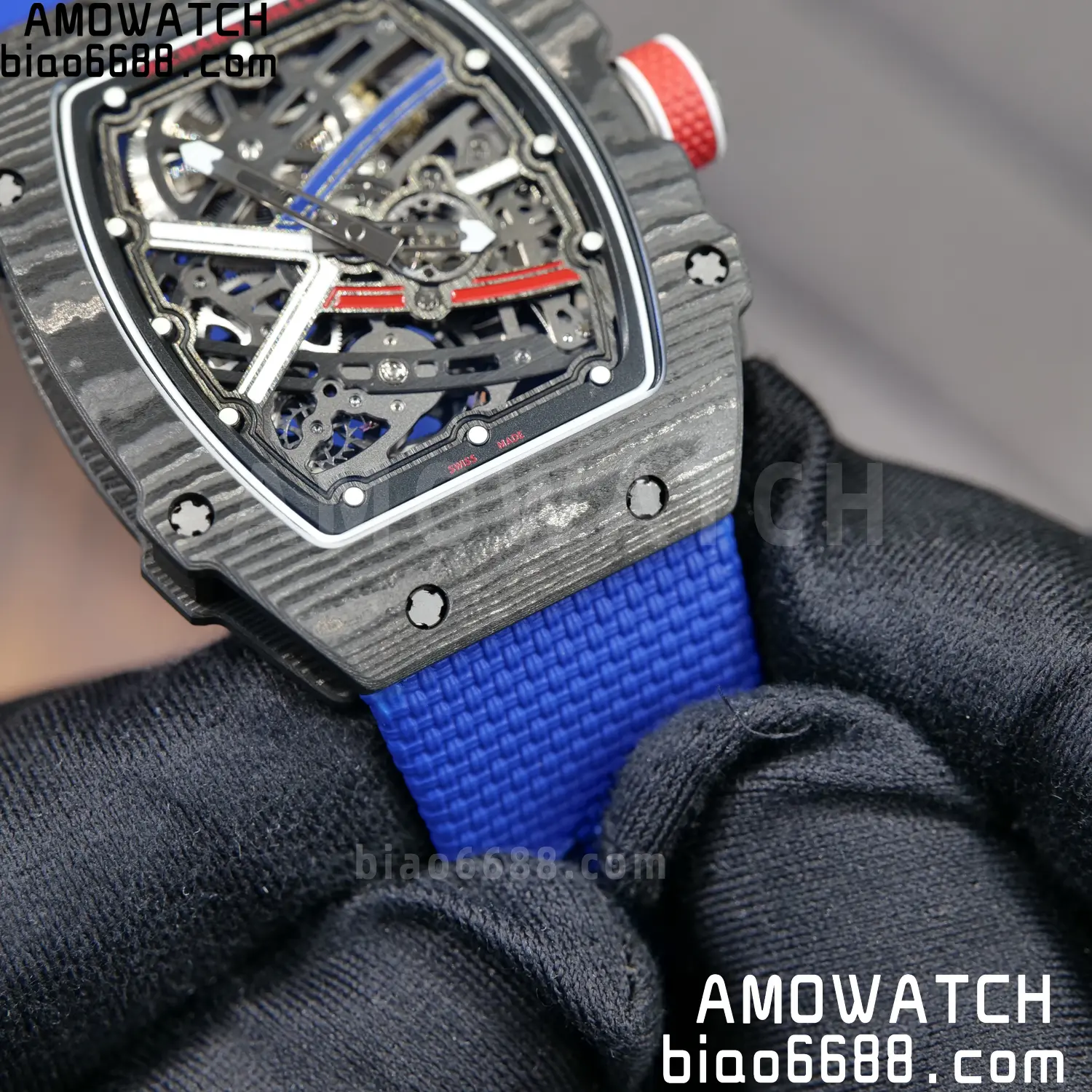 RICHARD MILLE RM67-02 Black NTPT RICH Factory PRO 1:1 France Blue/Red/White Skeleton Dial CRMA7 Super Clone V2 84 598c867f34515e7 阿默表行AmoWatch