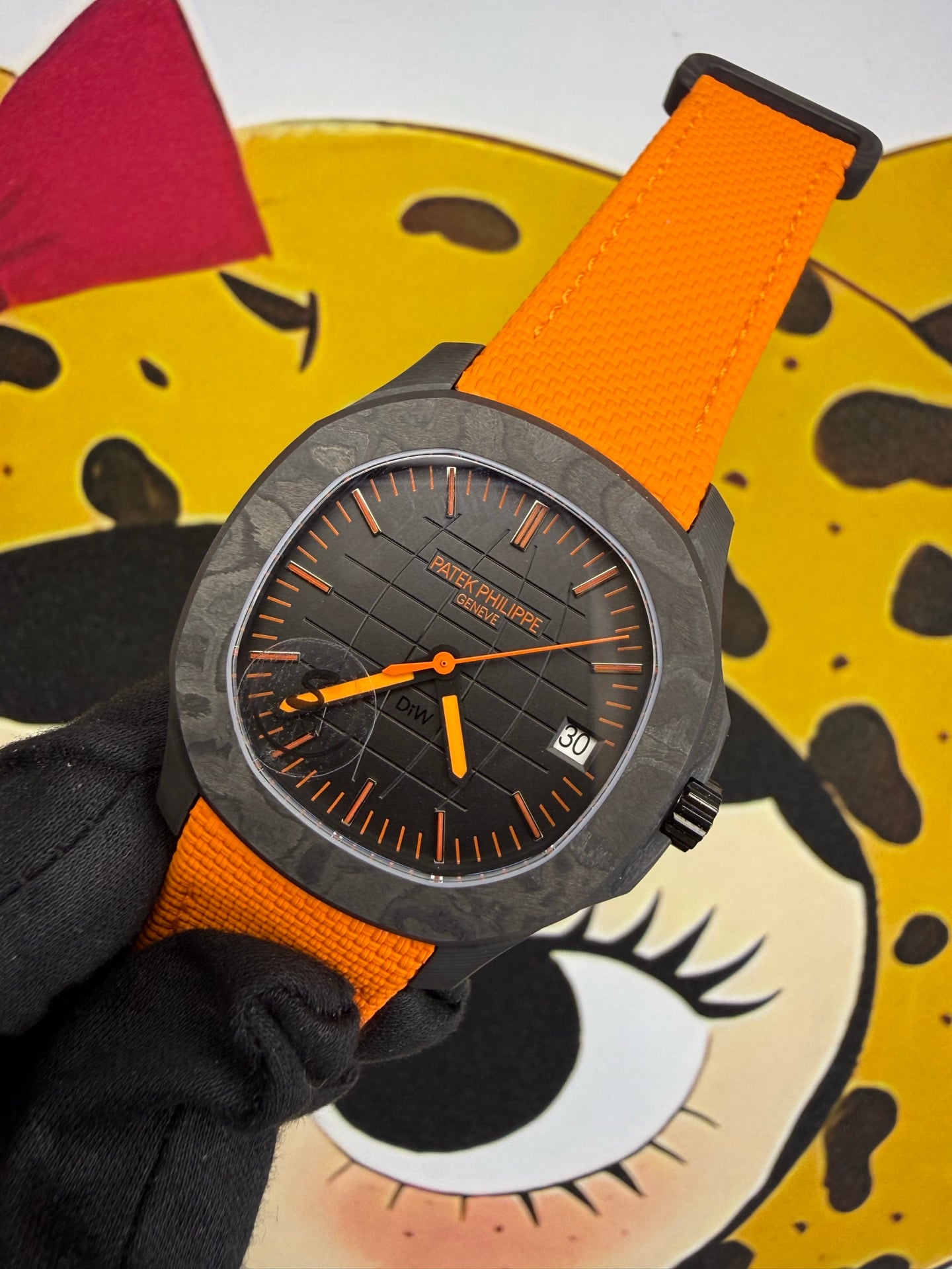 PP Aquanaut 5167 Orange DIW SONIC Factory SF 1:1 Best Edition Black Dial On Orange Nylon Strap DD324 26 5c3b03f14f70df9 阿默表行AmoWatch
