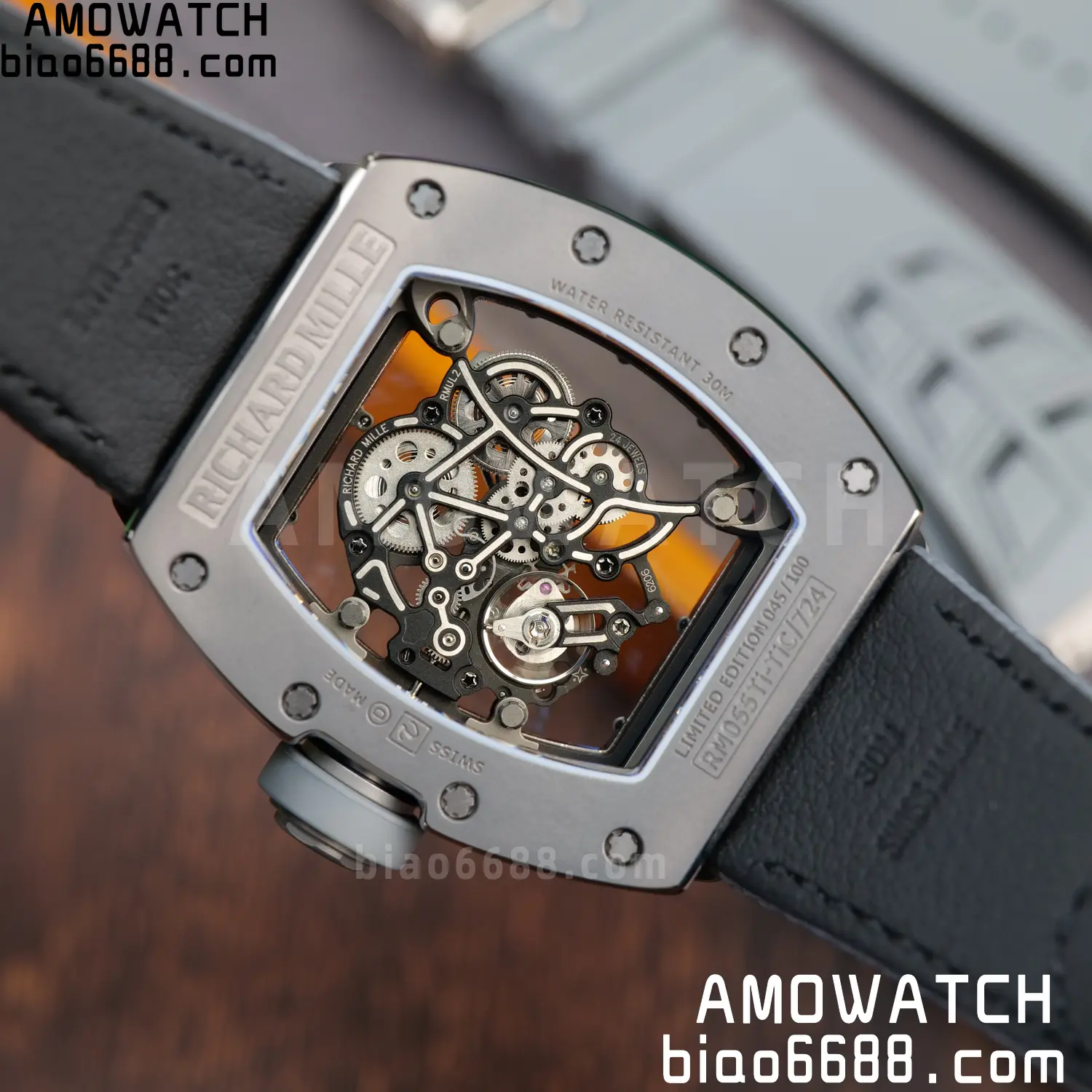 RICHARD MILLE RM055 Gray Ceramic UMI 1:1 Best Edition on Nylon Strap RMUL2 Free Sprung 51 5d85119b05a77b5 AMO Watch