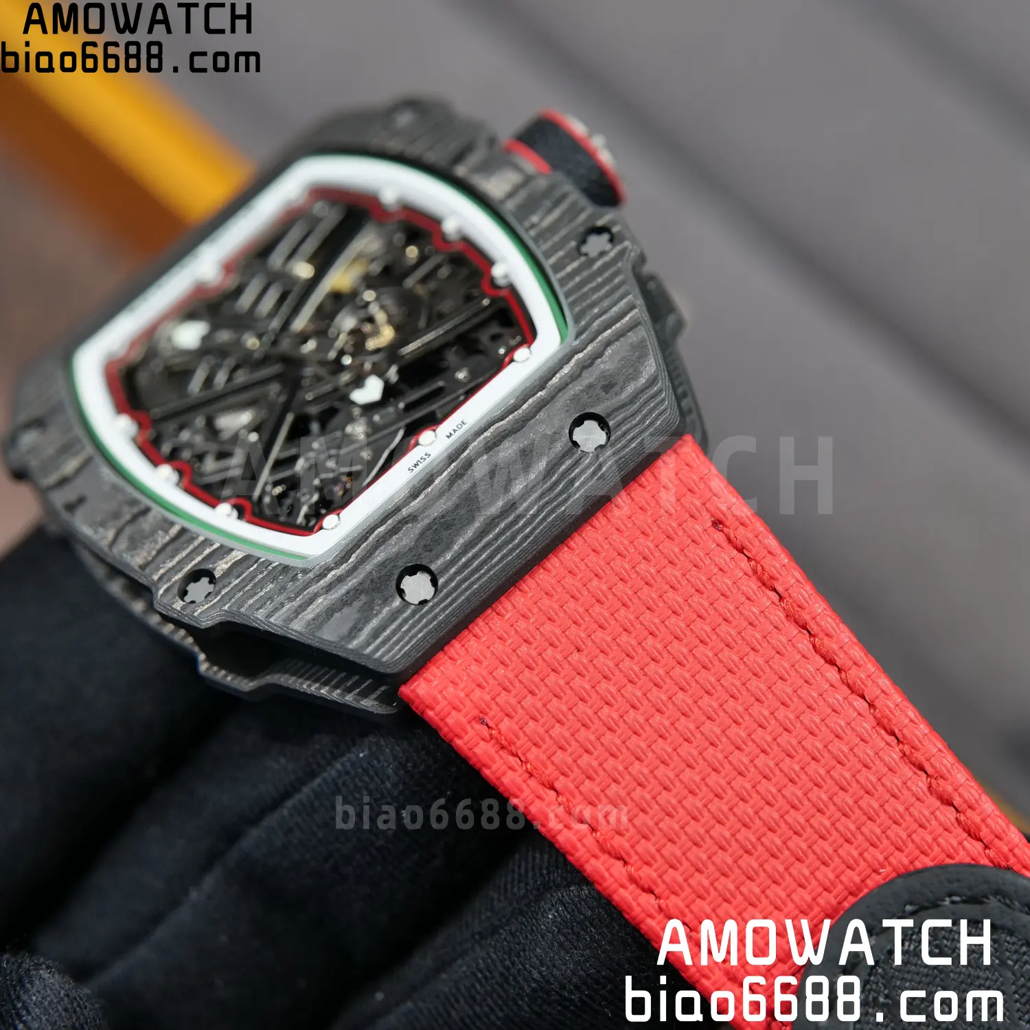 RICHARD MILLE 1:1 RM67-02 Black NTPT RICH Factory Pro 1:1 Italy Skeleton Dial White Nylon Strap CRMA7 Super Clone V2 88 5deeeb0848204ae AMO Watch