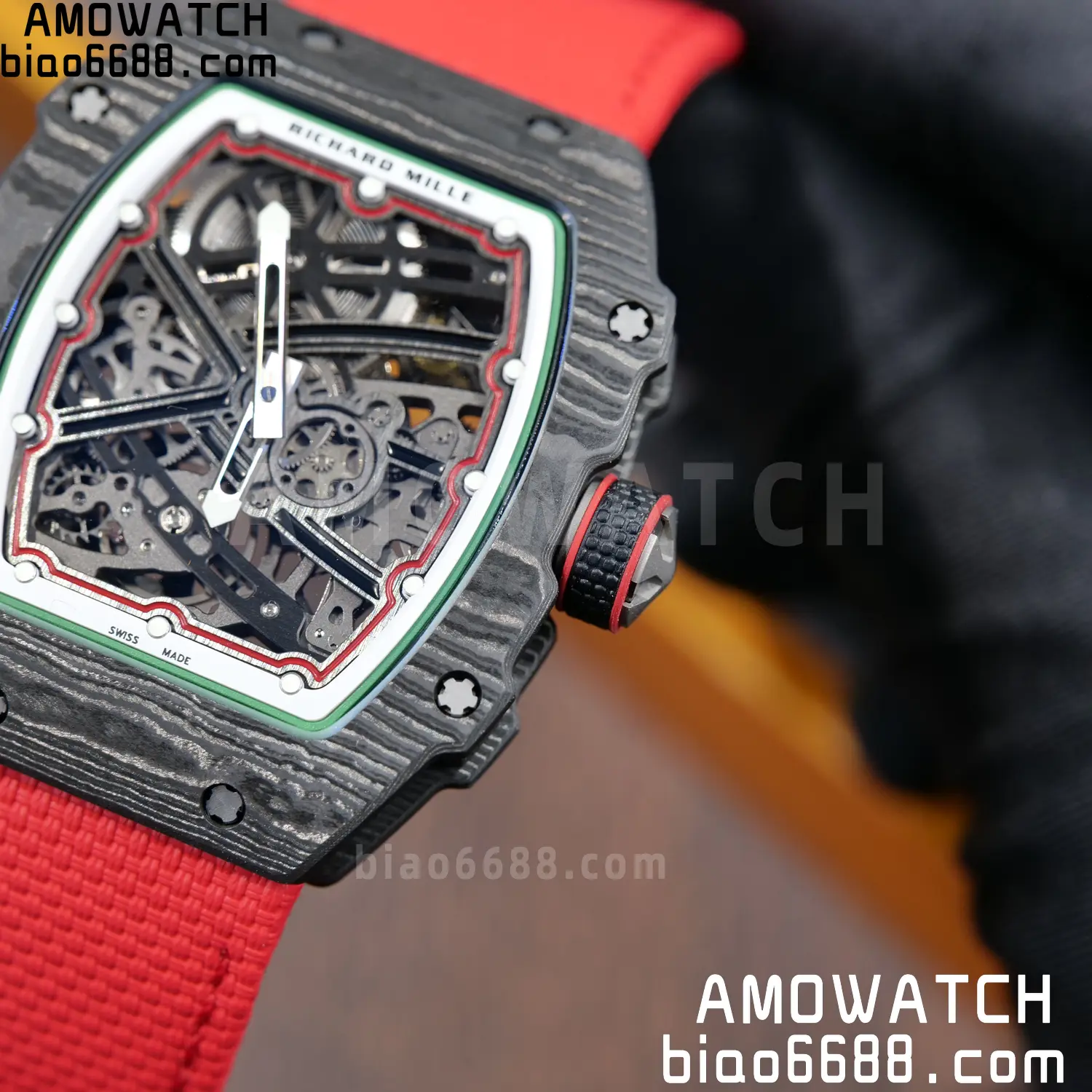 RICHARD MILLE 1:1 RM67-02 Black NTPT RICH Factory Pro 1:1 Italy Skeleton Dial White Nylon Strap CRMA7 Super Clone V2 91 606a04f91fdc446 AMO Watch