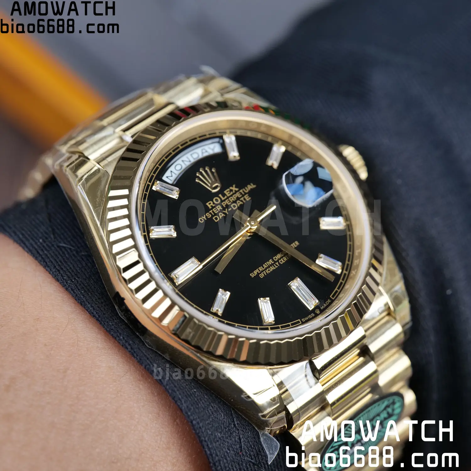 Rolex Day Date 40 YG 228238 RCF 1:1 Best Edition Black Dial on President Bracelet VR3255 (210g) 82 61603ef69a8aa04 AMO Watch