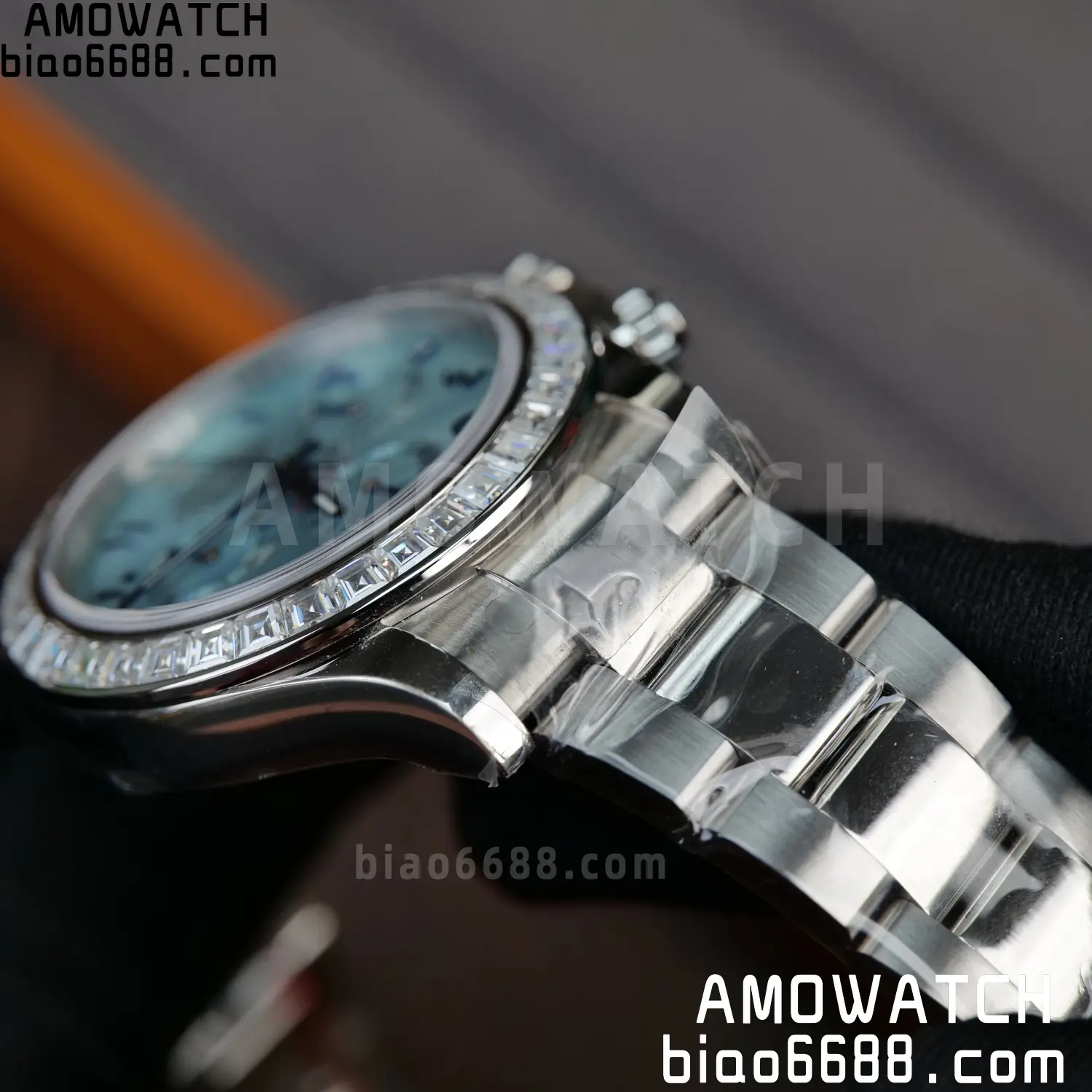 Rolex Daytona 116506 PPM Factory Best Edition Ice Blue Dial Crystal Markers on SS Bracelet 4130 88 63238091578bc72 AMO Watch