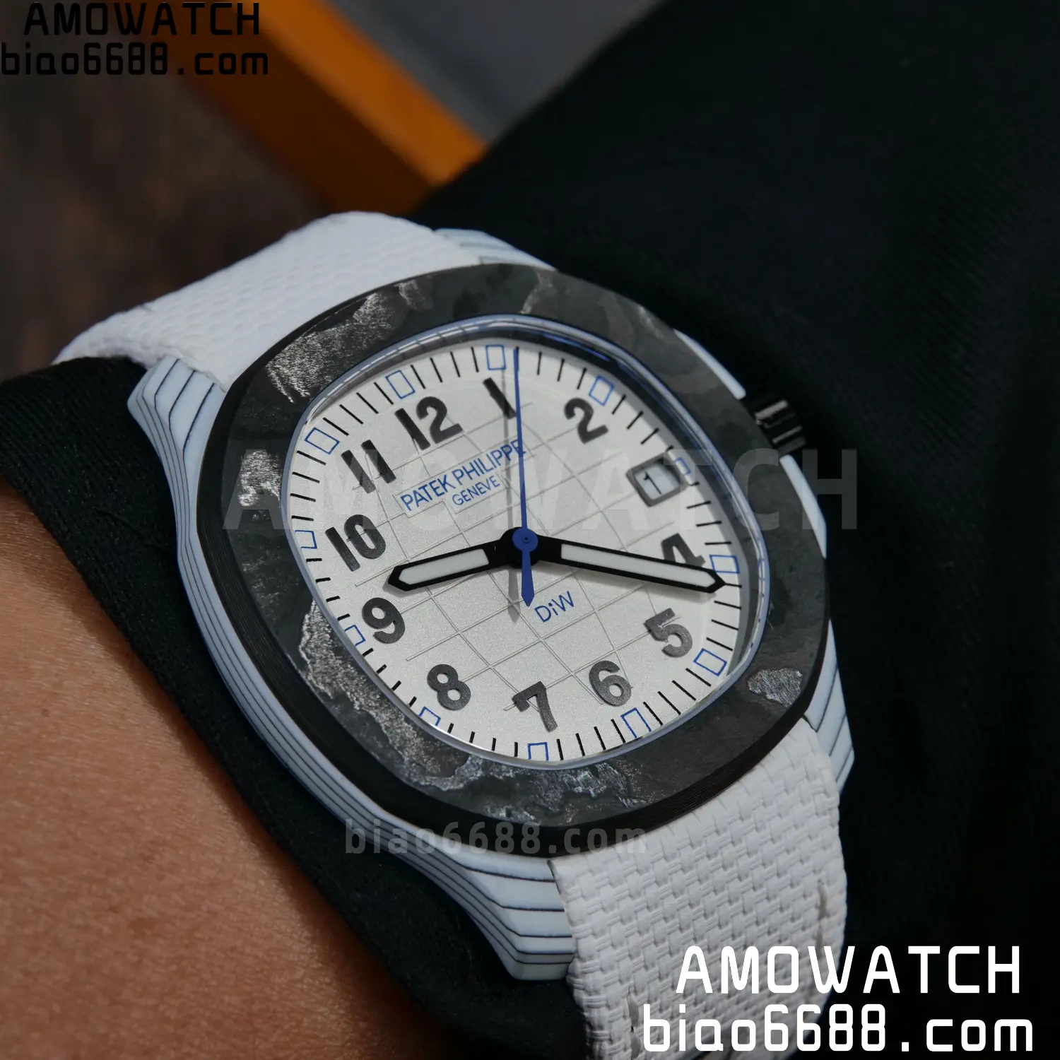 PP Aquanaut 5167 Polar Blue DIW SONIC Factory SF 1:1 Best Edition White Dial On White Nylon Strap DD324 102 632ef27fd9fa36d 阿默表行AmoWatch
