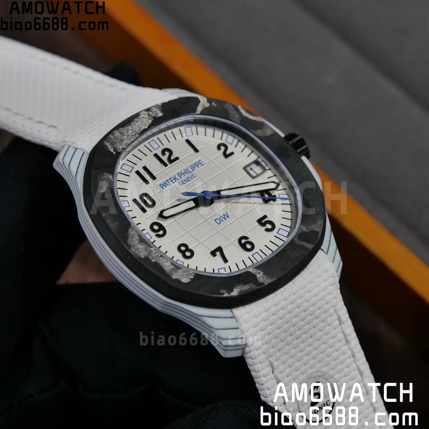 PP Aquanaut 5167 Polar Blue DIW SONIC Factory SF 1:1 Best Edition White Dial On White Nylon Strap DD324 84 63629581dd4e378 阿默表行AmoWatch
