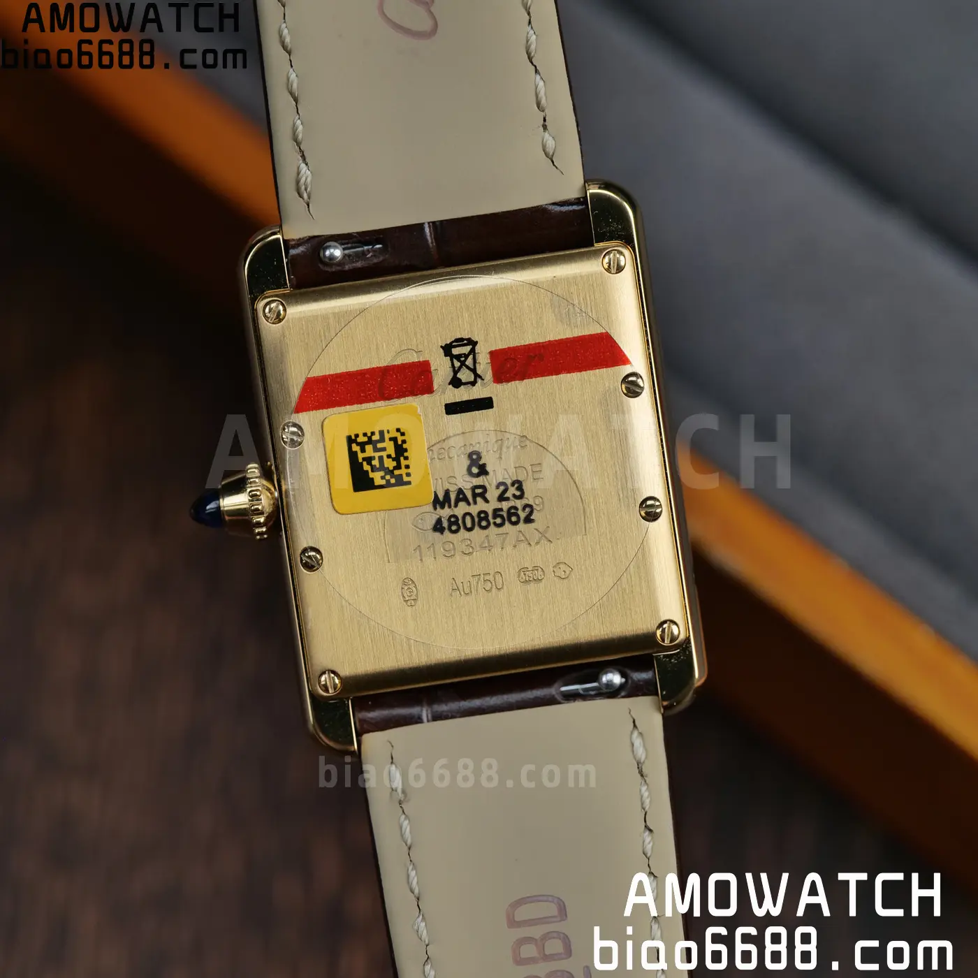 CARTIER Tank Must YG W1529756 25.5mm F1 Facftory 1:1 Best Edition White Dial on Brown Leather Strap Ronda 89 6465de9d70a1553 AMO Watch