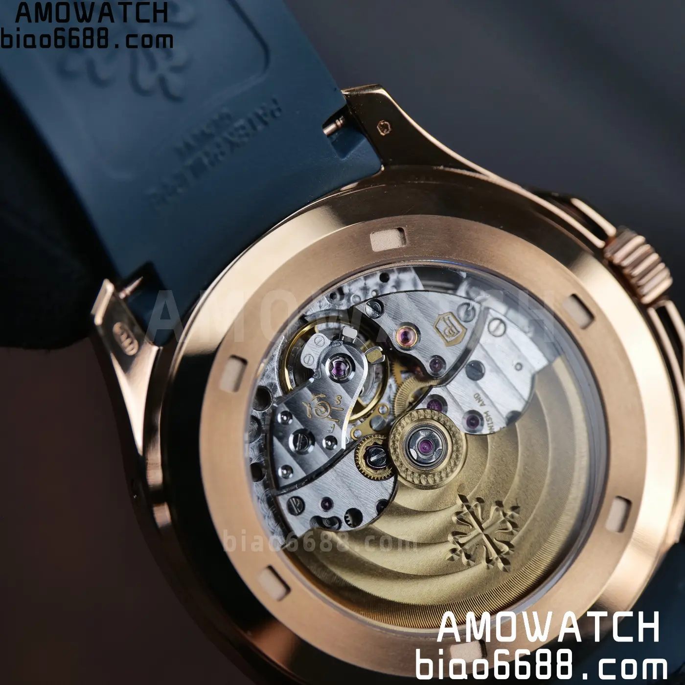 Patek Philippe Aquanaut 5261R RG APW Factory 1:1 Best Edition Dial on Blue Rubber Strap V2 107 667b30dfdb653e6 AMO Watch