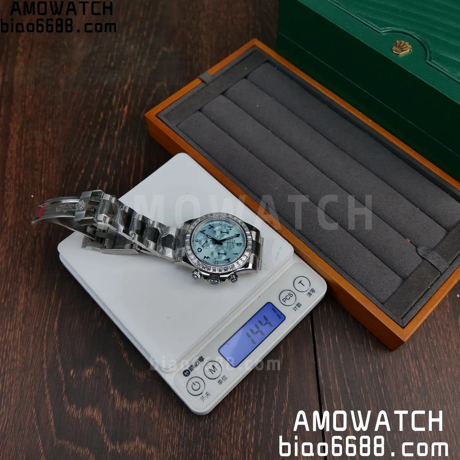 Rolex Daytona 116506 PPM Factory Best Edition Ice Blue Dial Crystal Markers on SS Bracelet 4130 69 687fd3320fcf9ab AMO Watch
