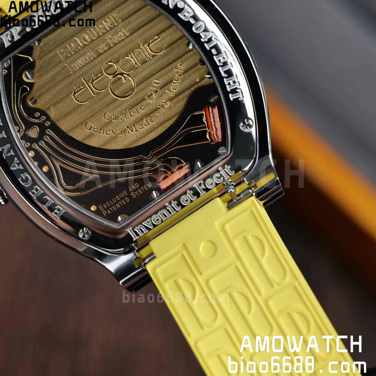FPJ F.P.Journe Elegante FJ Factory Best Edition White Dial on Yellow Rubber Strap Quartz V2 105 688f04375c2bee4 AMO Watch