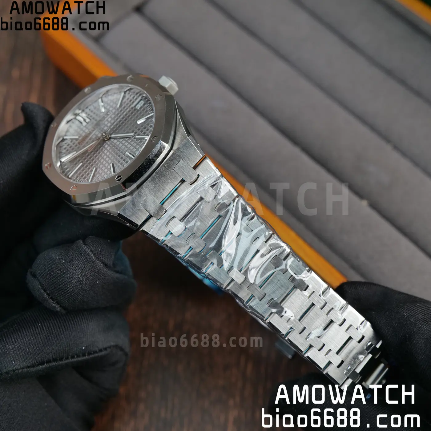 Royal Oak 41mm 15510 SS VSF 1:1 Best Edition Gray Textured Dial on SS Bracelet DD4302 Super Clone 90 68c00e05e8da01b AMO Watch
