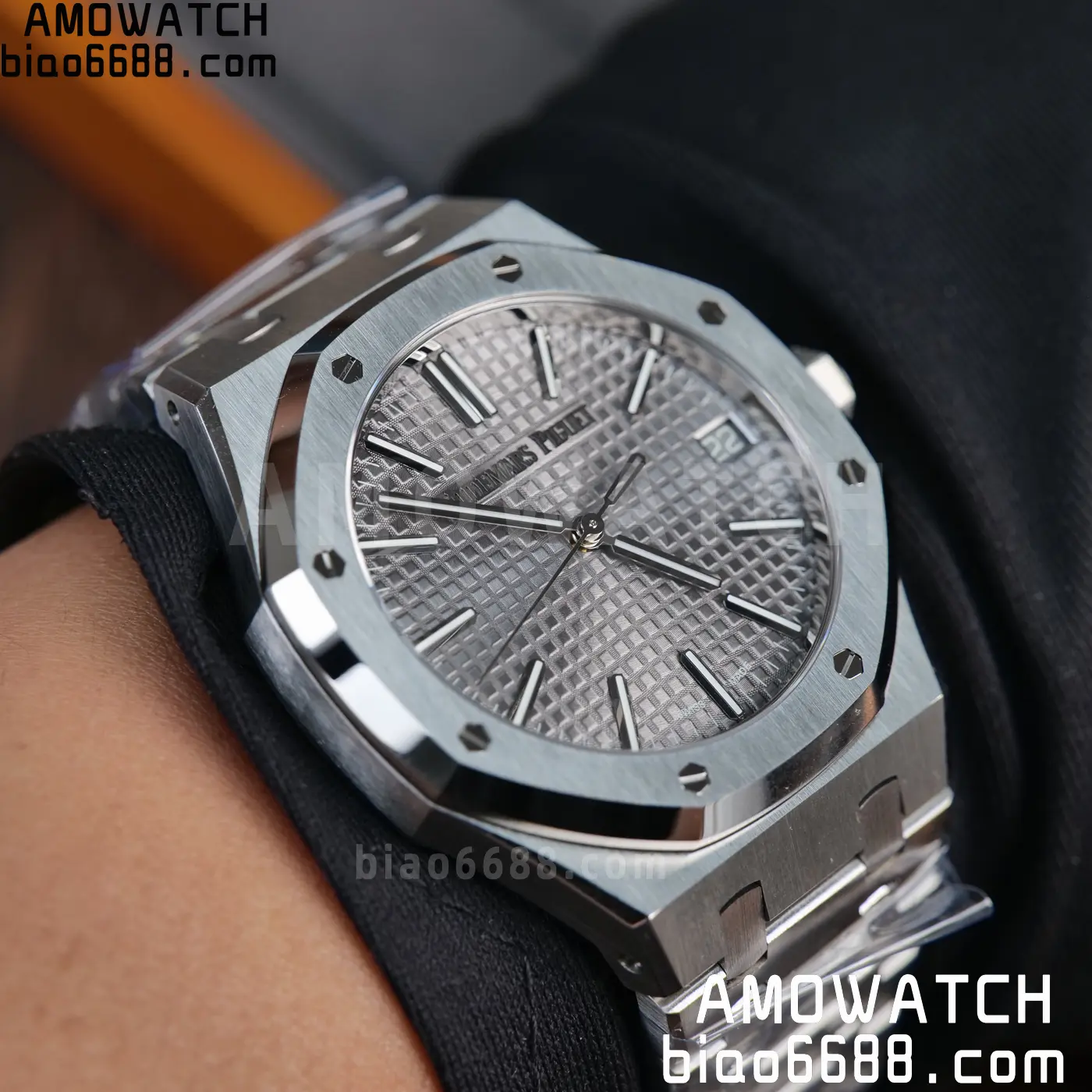 Royal Oak 41mm 15510 SS VSF 1:1 Best Edition Gray Textured Dial on SS Bracelet DD4302 Super Clone 123 6ae0367781adb45 AMO Watch