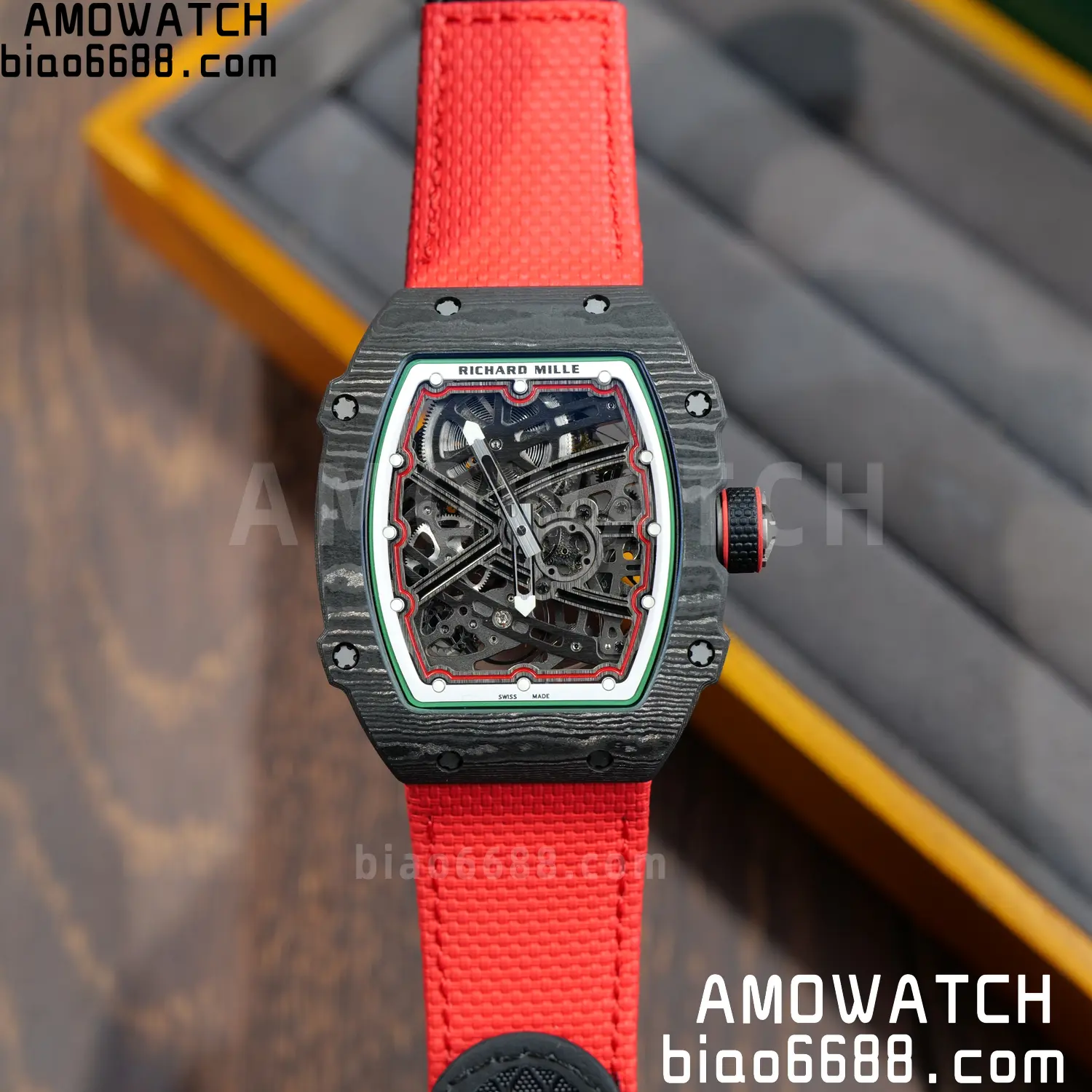 RICHARD MILLE 1:1 RM67-02 Black NTPT RICH Factory Pro 1:1 Italy Skeleton Dial White Nylon Strap CRMA7 Super Clone V2 85 6d60e979d15603f AMO Watch