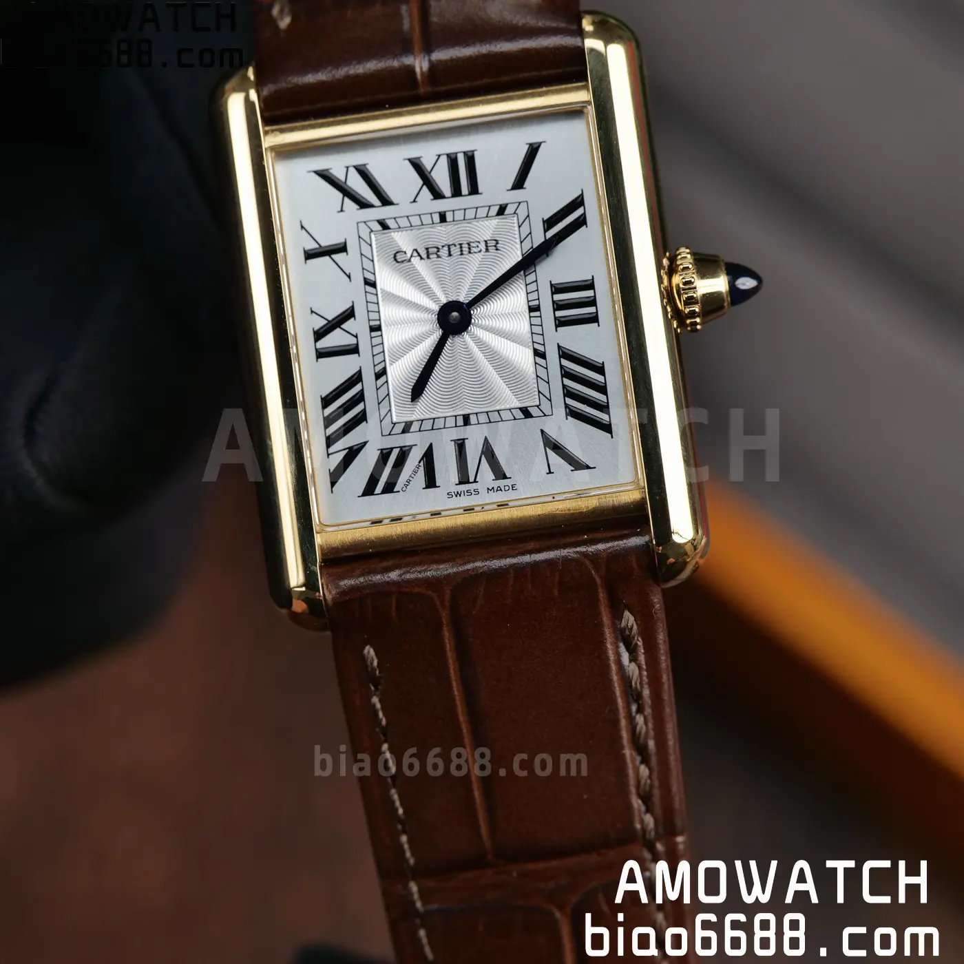 CARTIER Tank Must YG W1529756 25.5mm F1 Facftory 1:1 Best Edition White Dial on Brown Leather Strap Ronda 82 72eb7c8db54e3ae AMO Watch