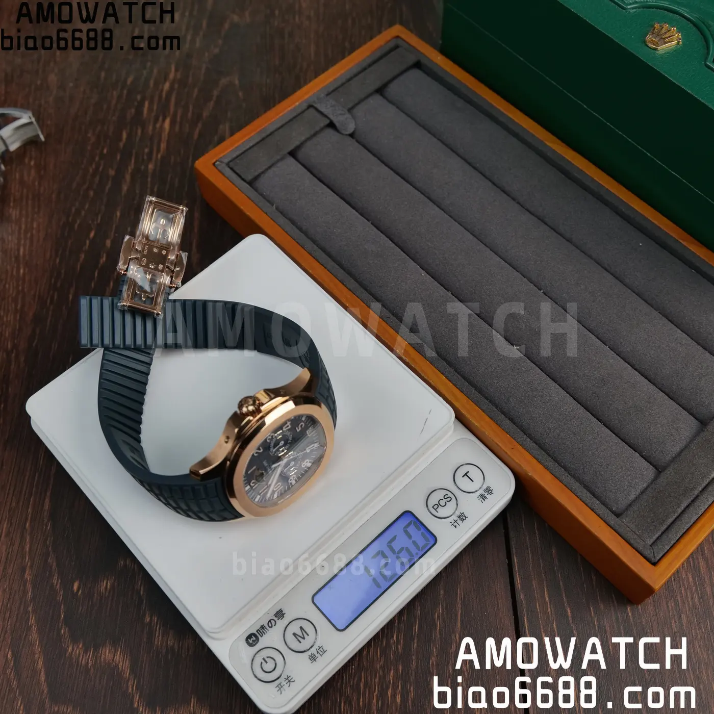 Patek Philippe Aquanaut 5261R RG APW Factory 1:1 Best Edition Dial on Blue Rubber Strap V2 77 72f9a9e45e02e03 AMO Watch