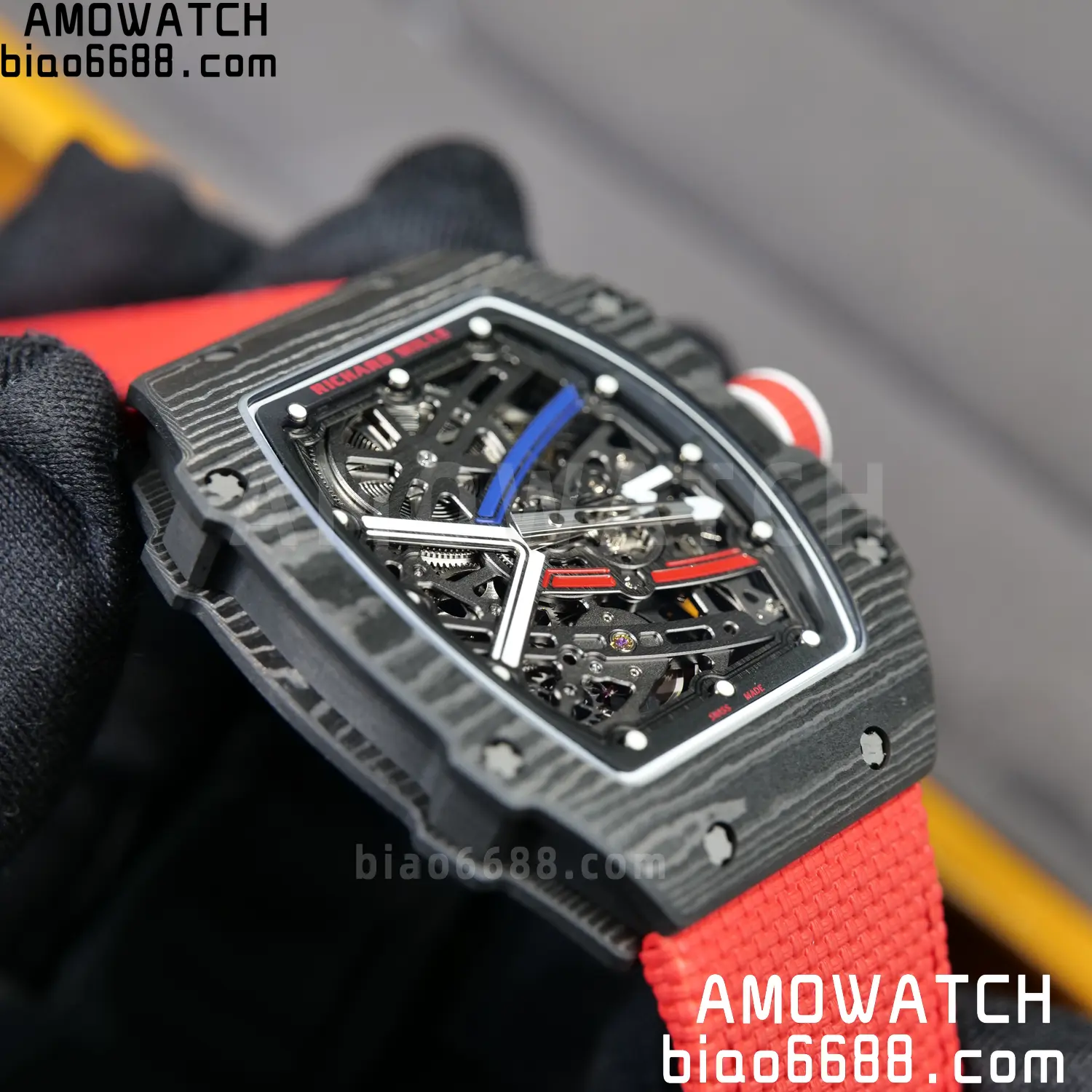RICHARD MILLE RM67-02 Black NTPT RICH Factory 1:1 France Blue/Red/White Skeleton Dial CRMA7 Super Clone 92 752c39258beec69 AMO Watch