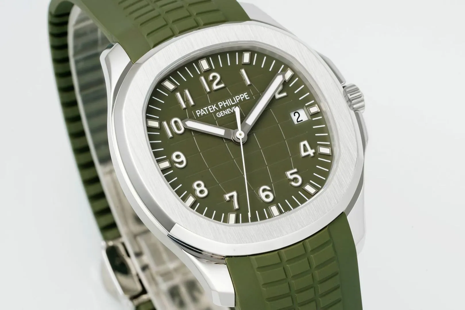 PP Aquanaut 5168G 42mm SS DDF 1:1 Best Edition Green Dial on Green Rubber Strap DPB330 Super Clone (Weighted) 20 776cfb1a4a0ee27 AMO Watch