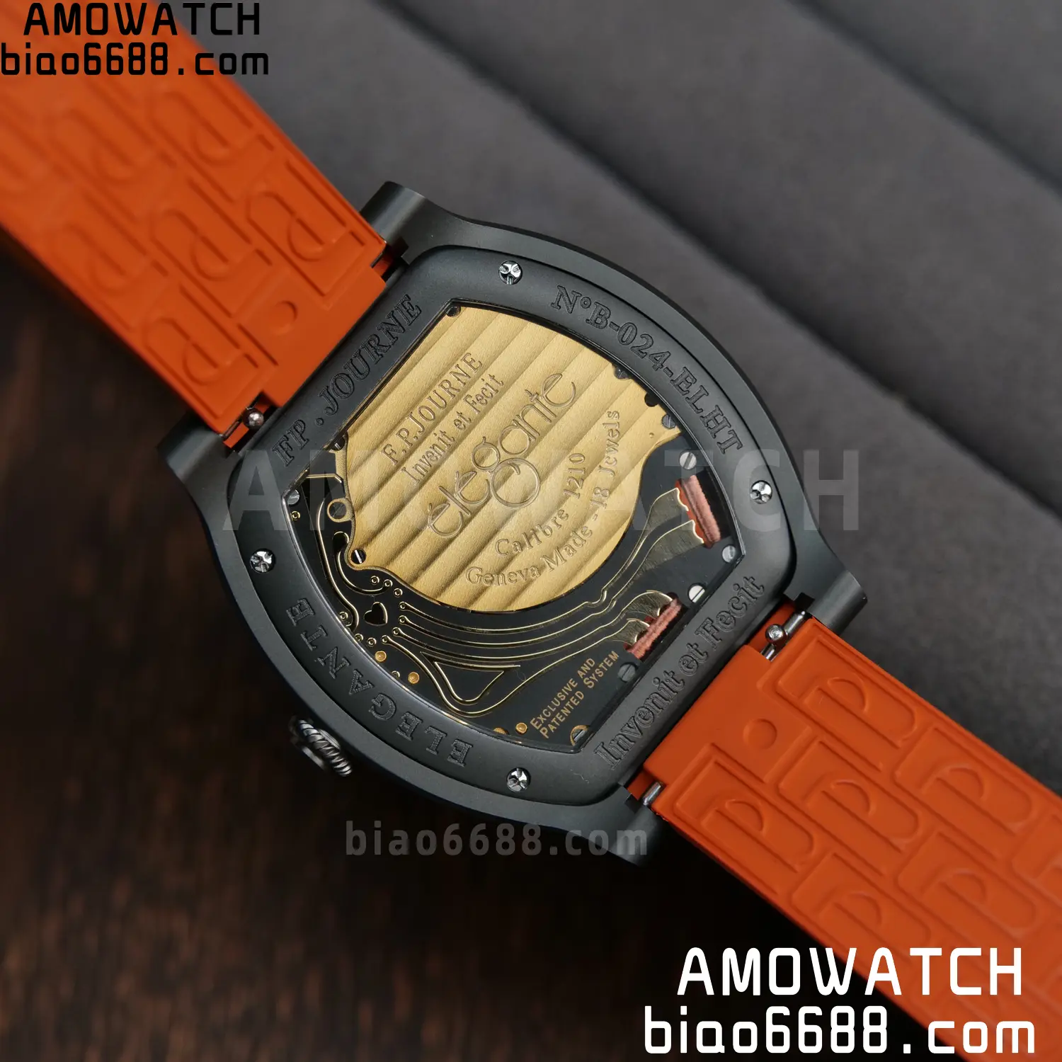 FPJ F.P.Journe Elegante PVD FJ Factory Best Edition White Dial on Orange Rubber Strap Quartz V2 101 77a6b2112cdb0b3 AMO Watch
