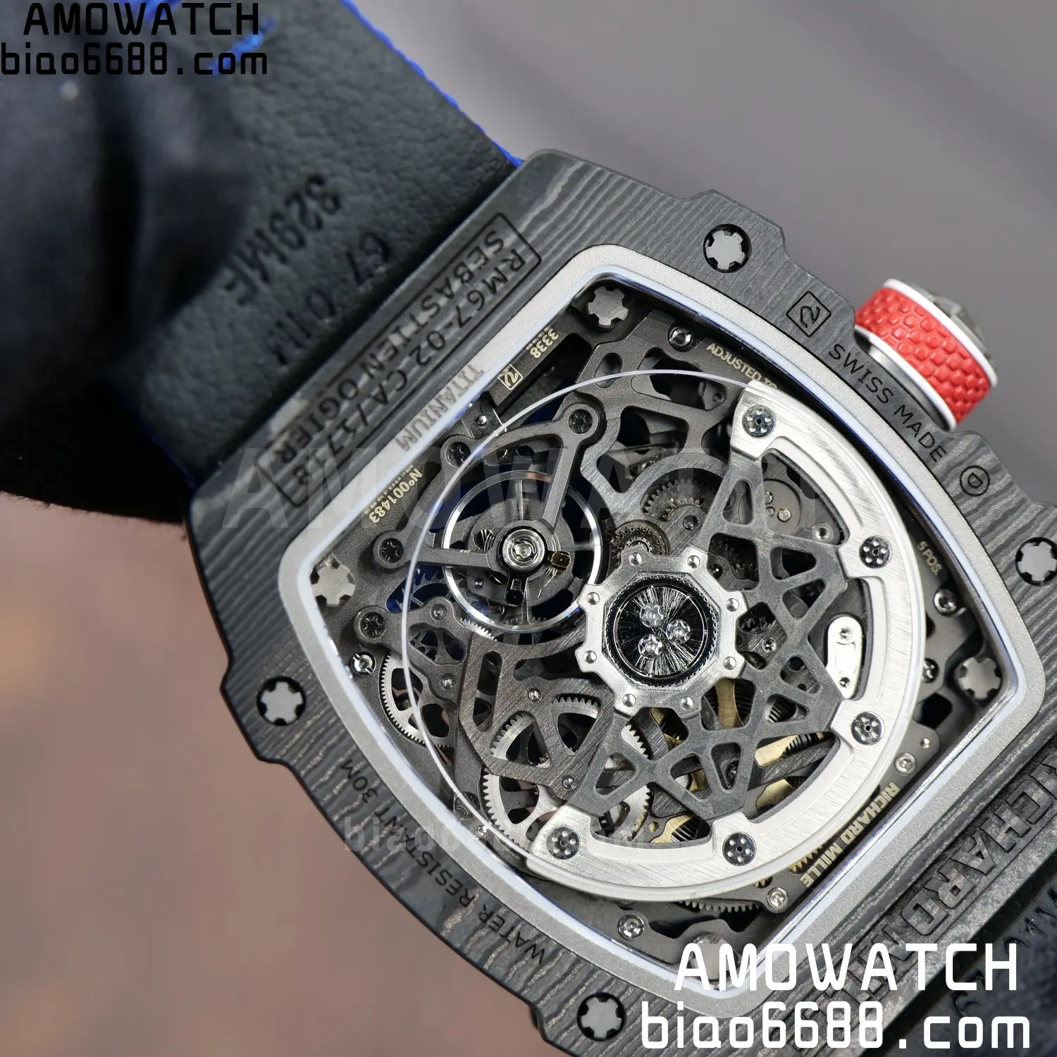 RICHARD MILLE RM67-02 Black NTPT RICH Factory PRO 1:1 France Blue/Red/White Skeleton Dial CRMA7 Super Clone V2 102 7970b82f23e1f25 阿默表行AmoWatch