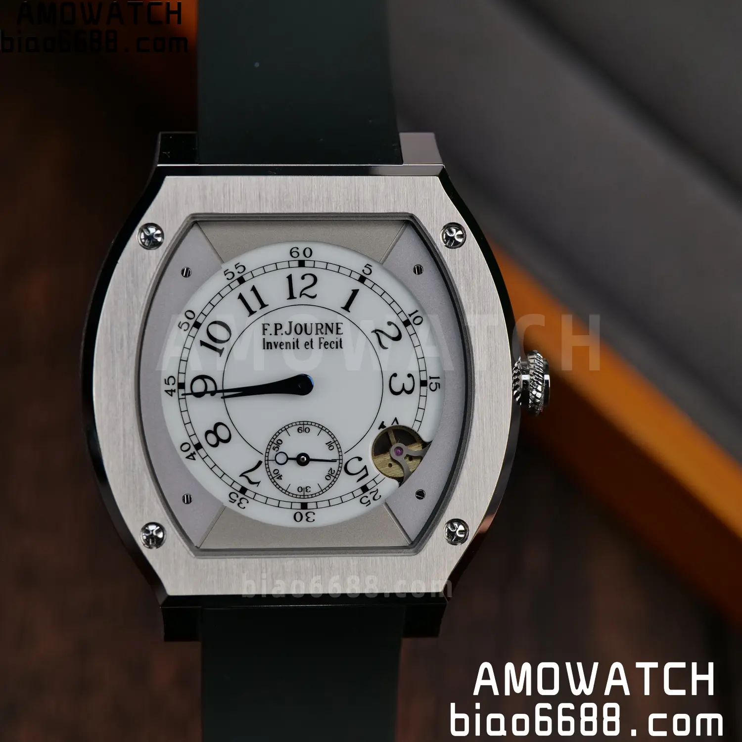 FPJ F.P.Journe Elegante FJ Factory Best Edition White Dial on Black Rubber Strap Quartz V2 87 7aa9f03d77c16aa AMO Watch