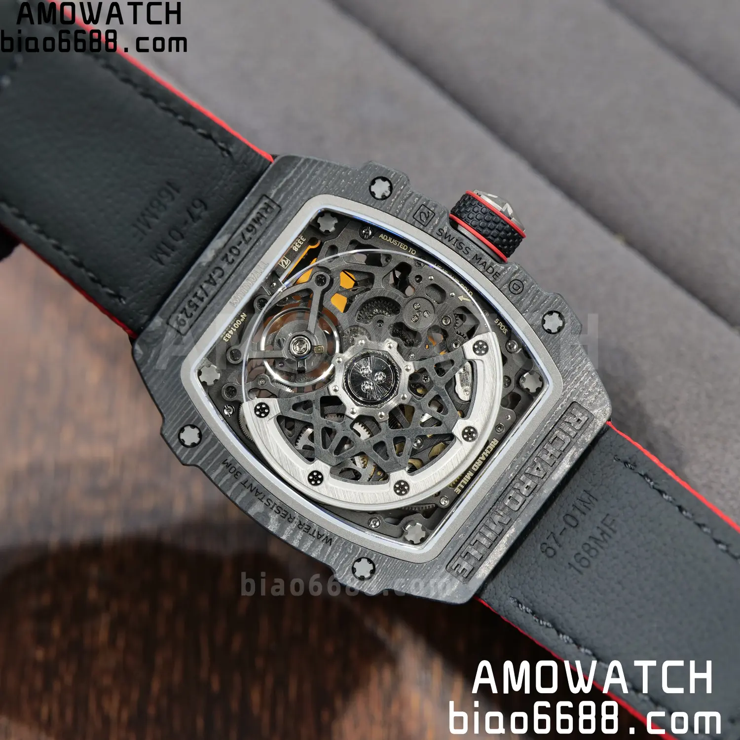 RICHARD MILLE 1:1 RM67-02 Black NTPT RICH Factory Pro 1:1 Italy Skeleton Dial White Nylon Strap CRMA7 Super Clone V2 106 7b2ecdf03f23b15 AMO Watch