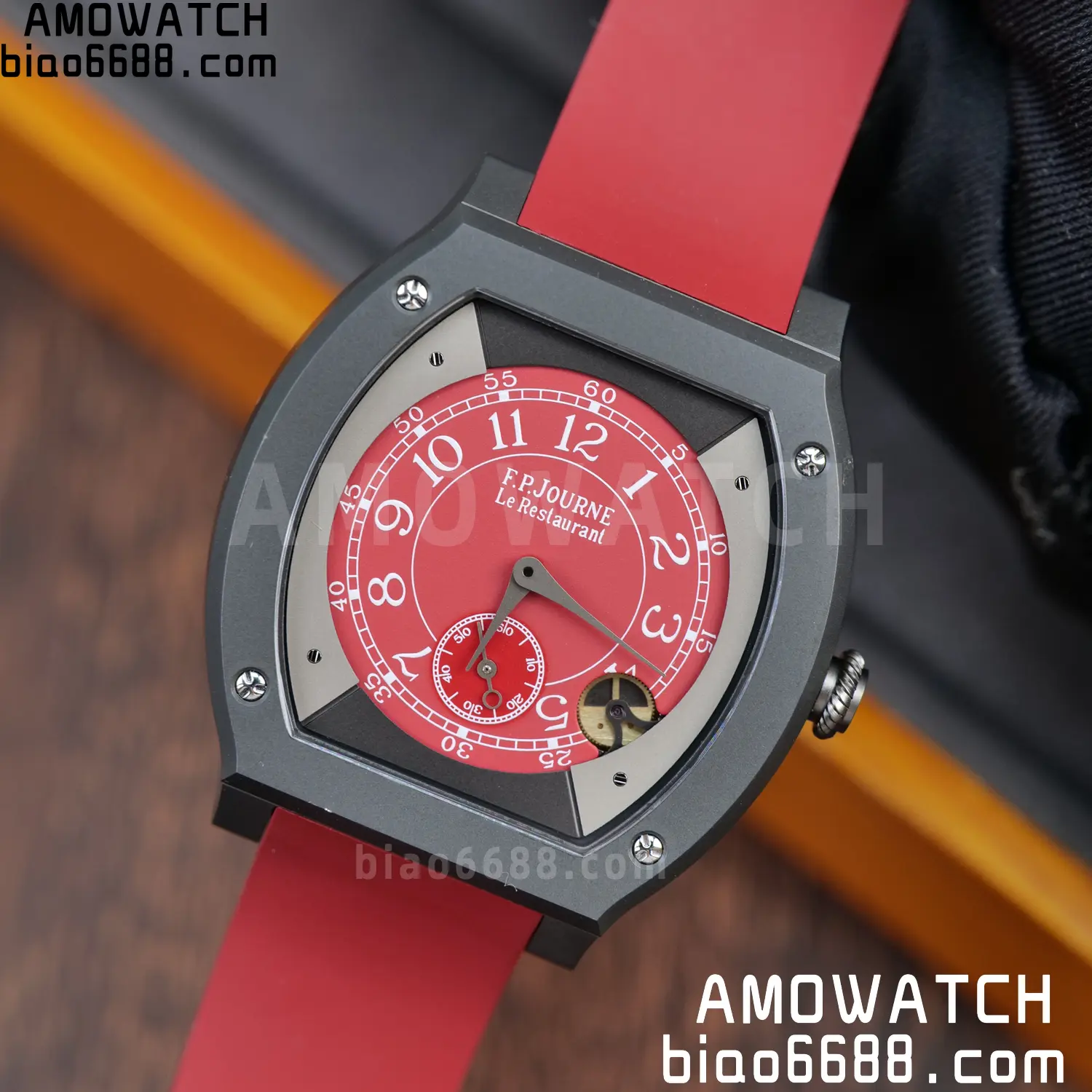 FPJ F.P.Journe Elegante PVD FJ Factory Best Edition Red Dial on RedRubber Strap Quartz V2 111 7b797063b80465f AMO Watch