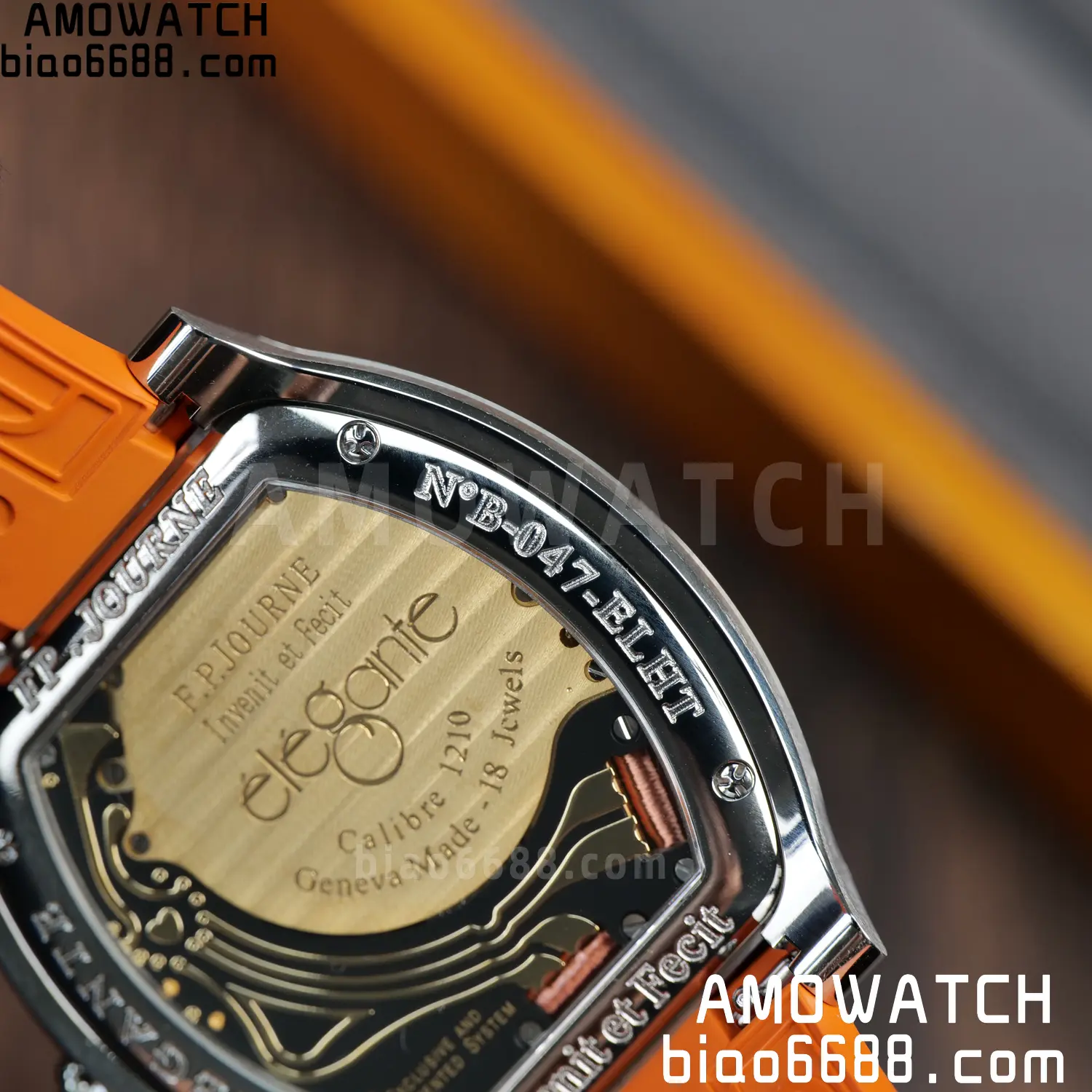 FPJ F.P.Journe Elegante FJ Factory Best Edition White Dial on Orange Rubber Strap Quartz V2 110 7d31b18c01fd6ee AMO Watch