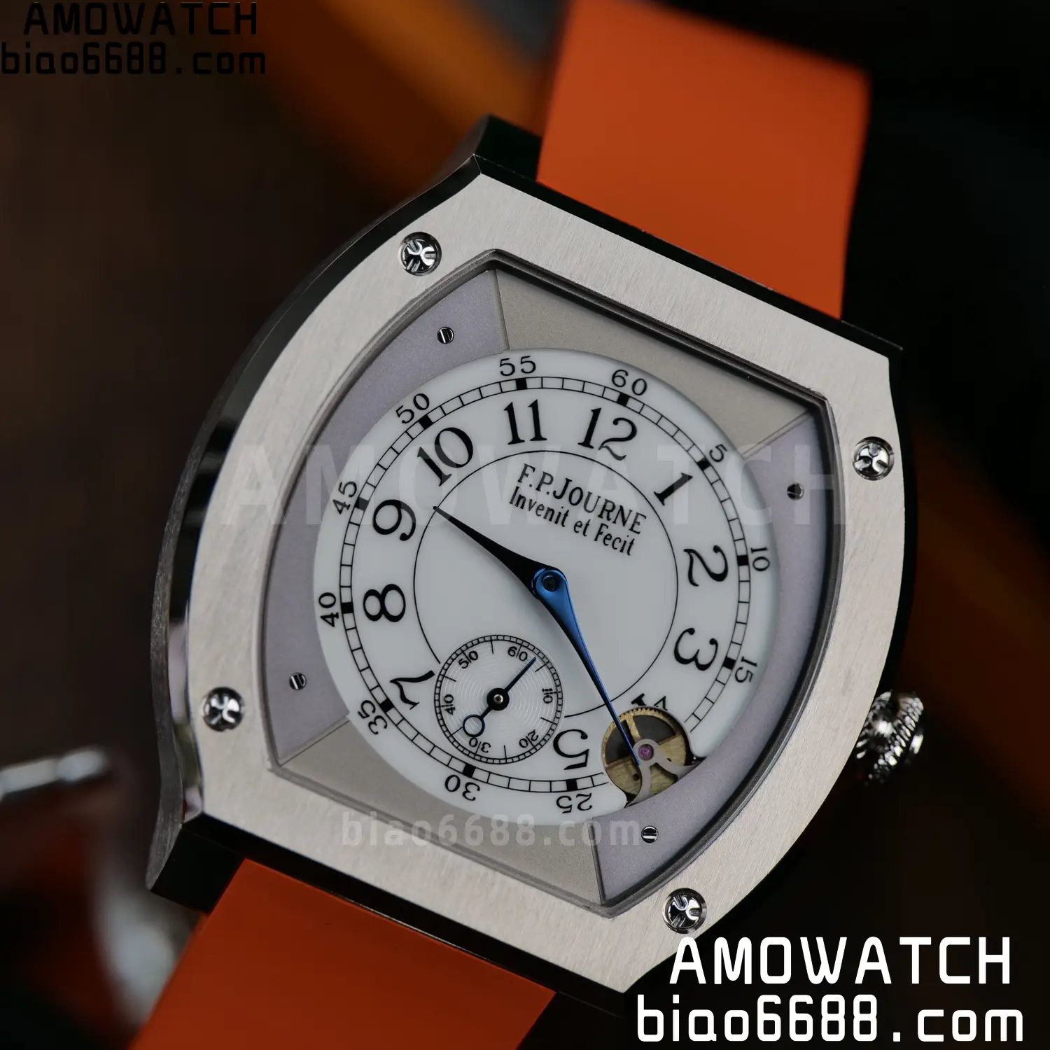 FPJ F.P.Journe Elegante FJ Factory Best Edition White Dial on Orange Rubber Strap Quartz V2 106 7df8c250030642f AMO Watch