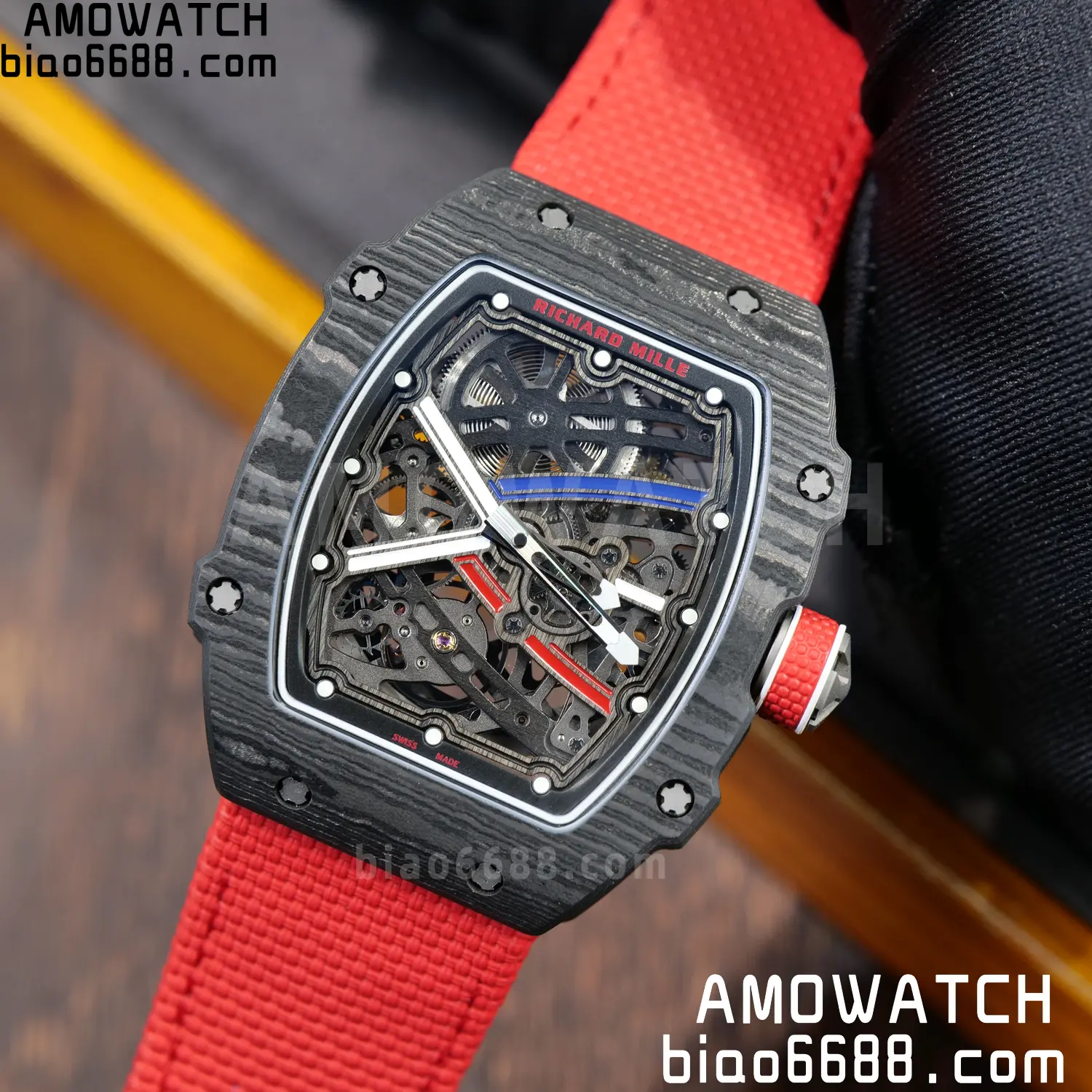 RICHARD MILLE RM67-02 Black NTPT RICH Factory 1:1 France Blue/Red/White Skeleton Dial CRMA7 Super Clone 94 7f12ddab72df1de AMO Watch
