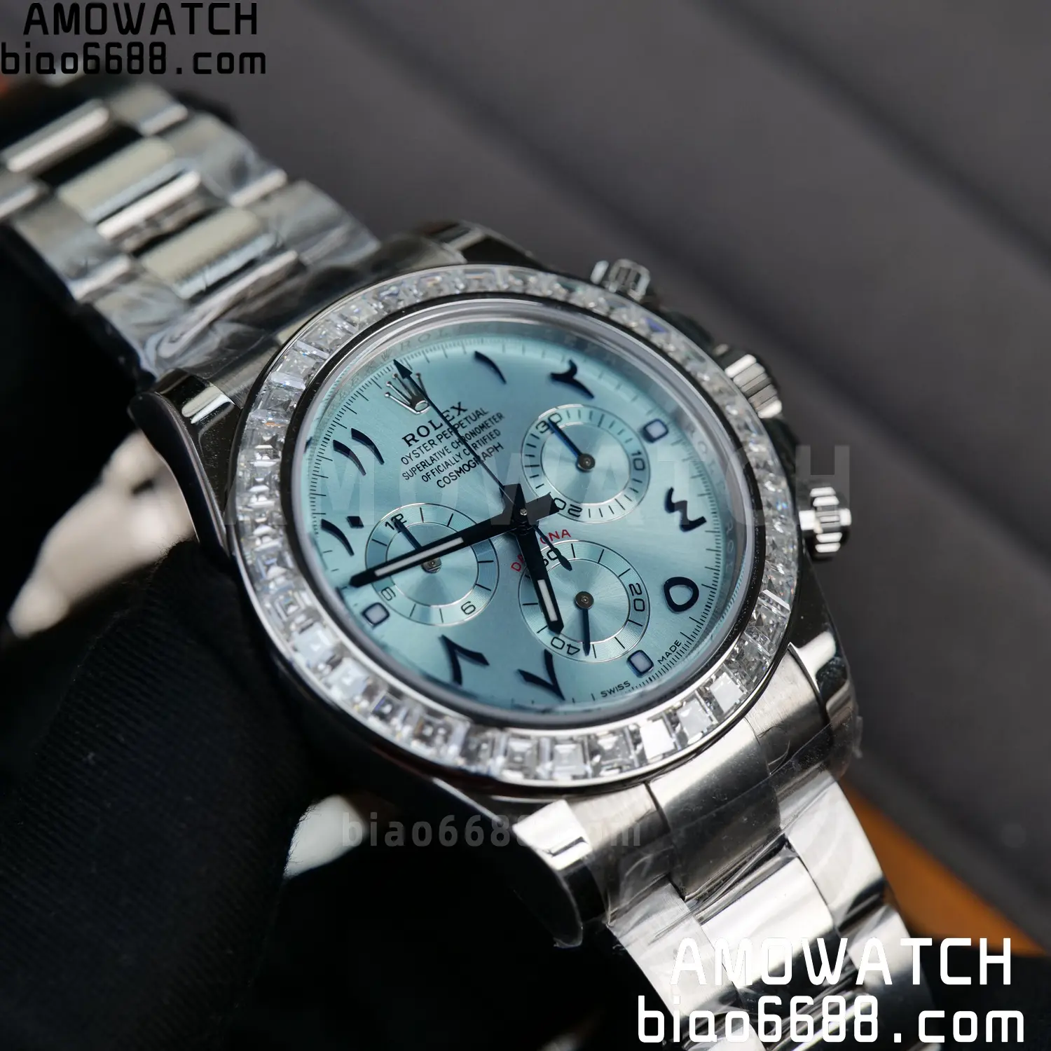 Rolex Daytona 116506 PPM Factory Best Edition Ice Blue Dial Crystal Markers on SS Bracelet 4130 89 803c810b3a90260 AMO Watch